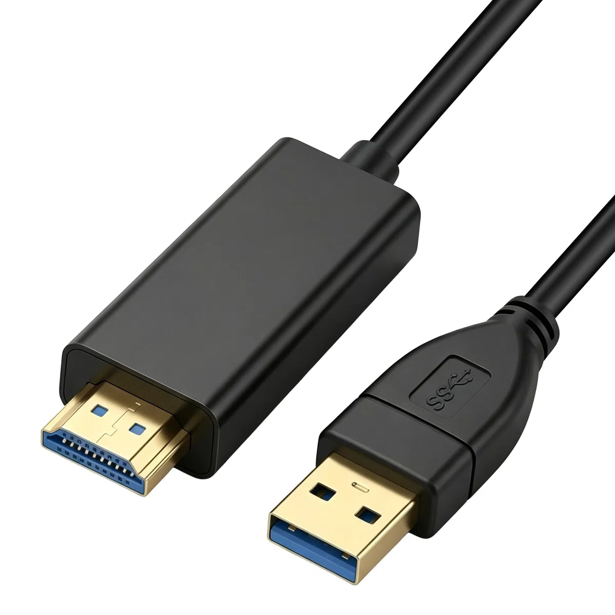 Câble USB 3.0 vers HDMI, 1.8m USB 3.0/2.0 1080P vers HDMI Mâles pour PC HDTV Projecteur Ordinateur Portable, Compatible avec Windows 11/10/8/7 MacOS