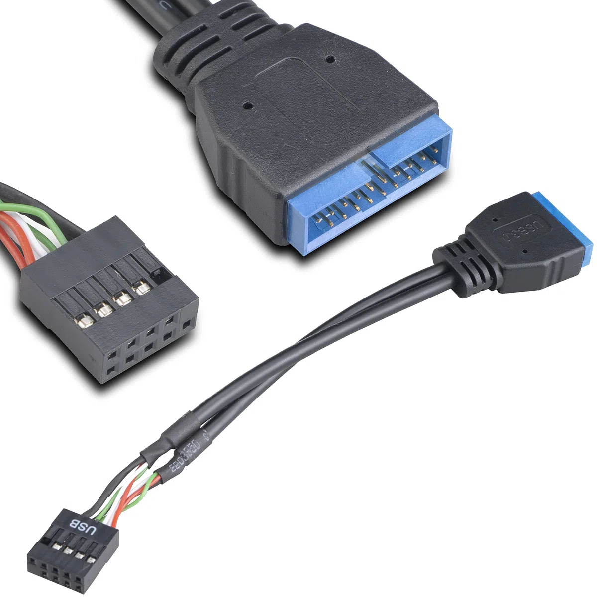 Akasa - Cable Adaptateur USB 3.0 vers USB 2.0 Interne - 10 cm - AK-CBUB19-10BK - Noir