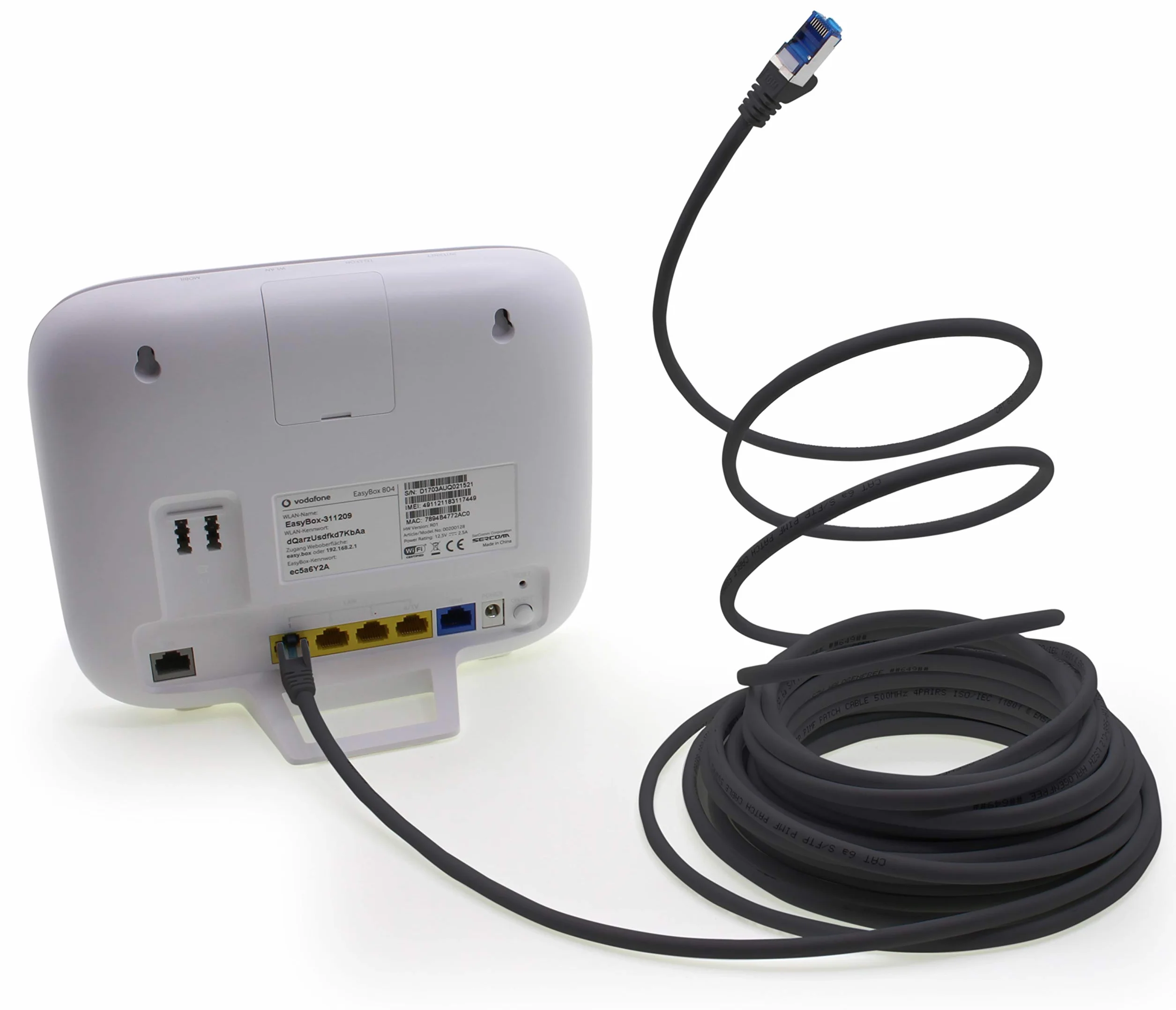 10x 0,5 M - Câble réseau CAT-6a Câble Ethernet Lan Patch Connecteur RJ-45 SFTP 10GB/s - Paquet de 10 Blanc