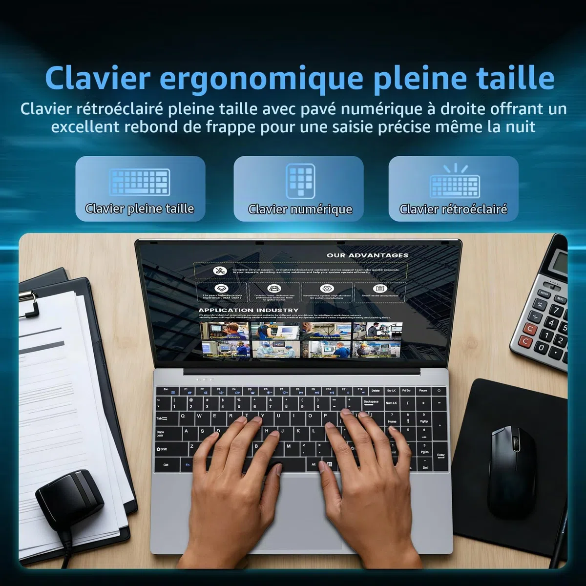 15,6 Pouces Ordinateur Portable Core i5 7Y54 Processeur, 16 Go RAM 512 Go SSD, PC Portable Win 11 Office 365 1080 IPS FHD Écran, Laptop avec Clavier Rétroéclairé WIFI5 Mini-HDMI USB3.0 Bluetooth 4.2