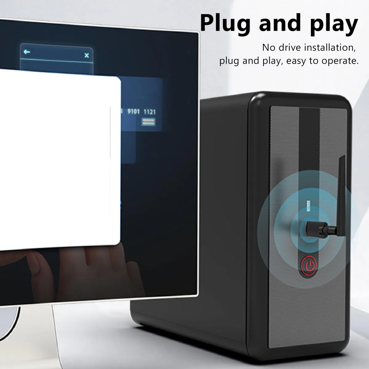 Adaptateur Bluetooth USB 5.1 avec Antenne, Clé Dongle Émetteur Récepteur sans Fil Longue Portée 200m, Plug and Play pour PC Ordinateur Windows 11 10 8.1 7