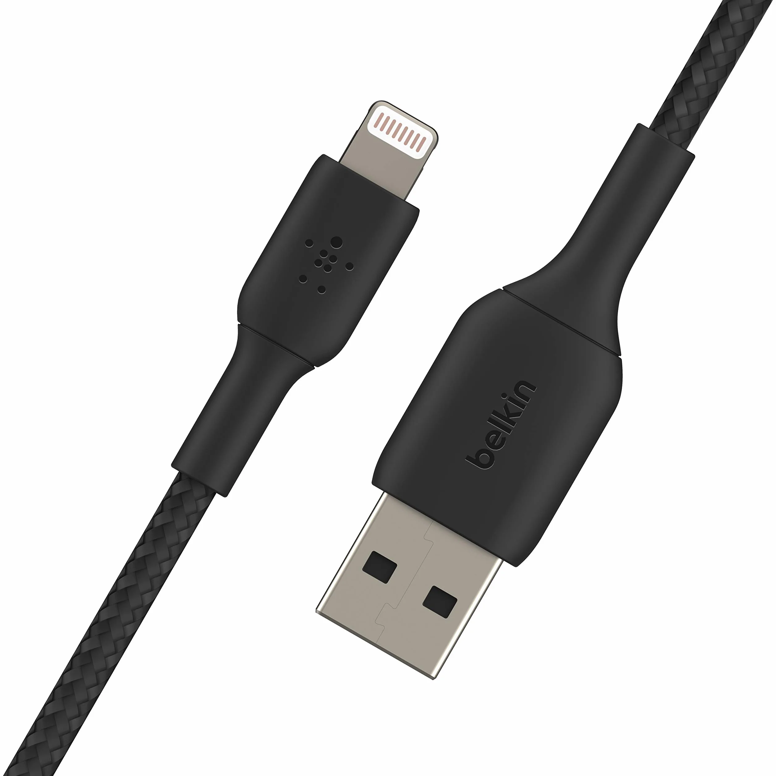 Belkin Câble Lightning à Gaine Tressée (Câble Boost Charge Lightning vers USB pour iPhone, iPad, AirPods, Câble de Recharge Certifié MFi pour iPhone, Lightning (1 m, Noir)