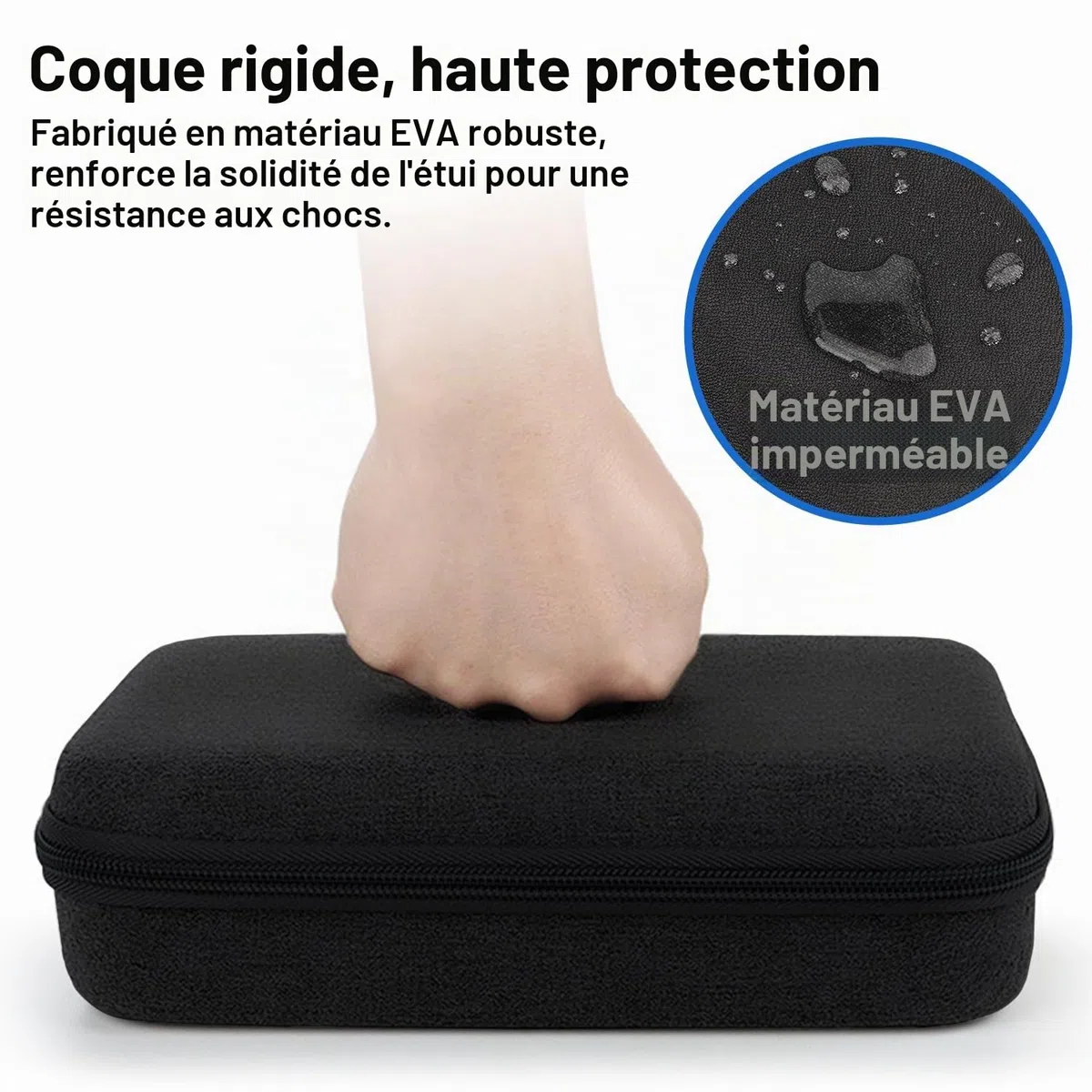 Teskyer Sac Rangement Cable Voyage - Coque Rigide, Imperméable, Meilleure Protection, Grande Capacité, Portable, Voyage Accessoires, 14 x 22 x 6,5 cm, Noir