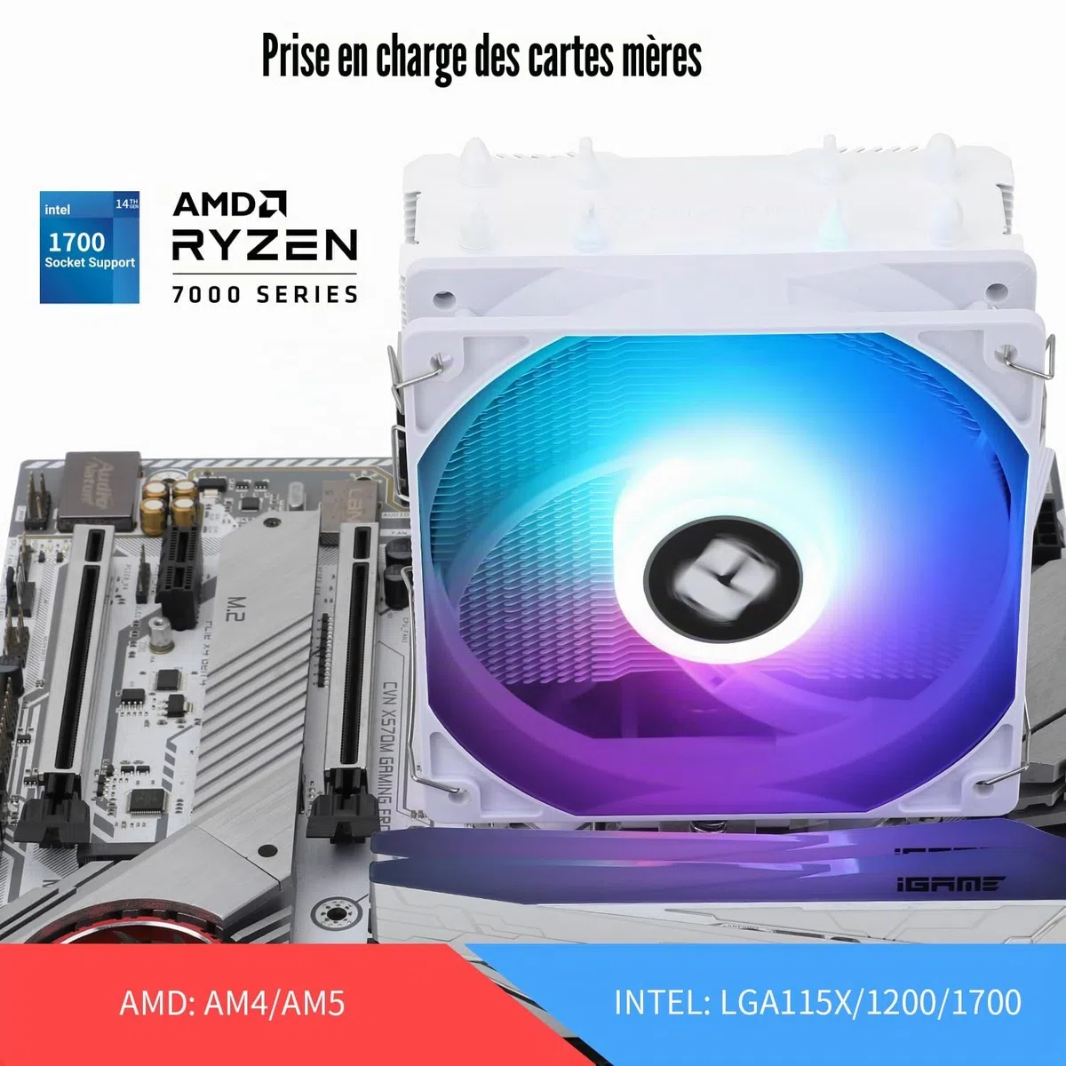 Thermalright Assassin X 120 SE Refroidisseur d'air pour processeur blanc, TL-C12C PWM Refroidisseur de processeur à ventilateur silencieux avec, pour AMD AM4 AM5/Intel LAG 1700/1150/1151/1200