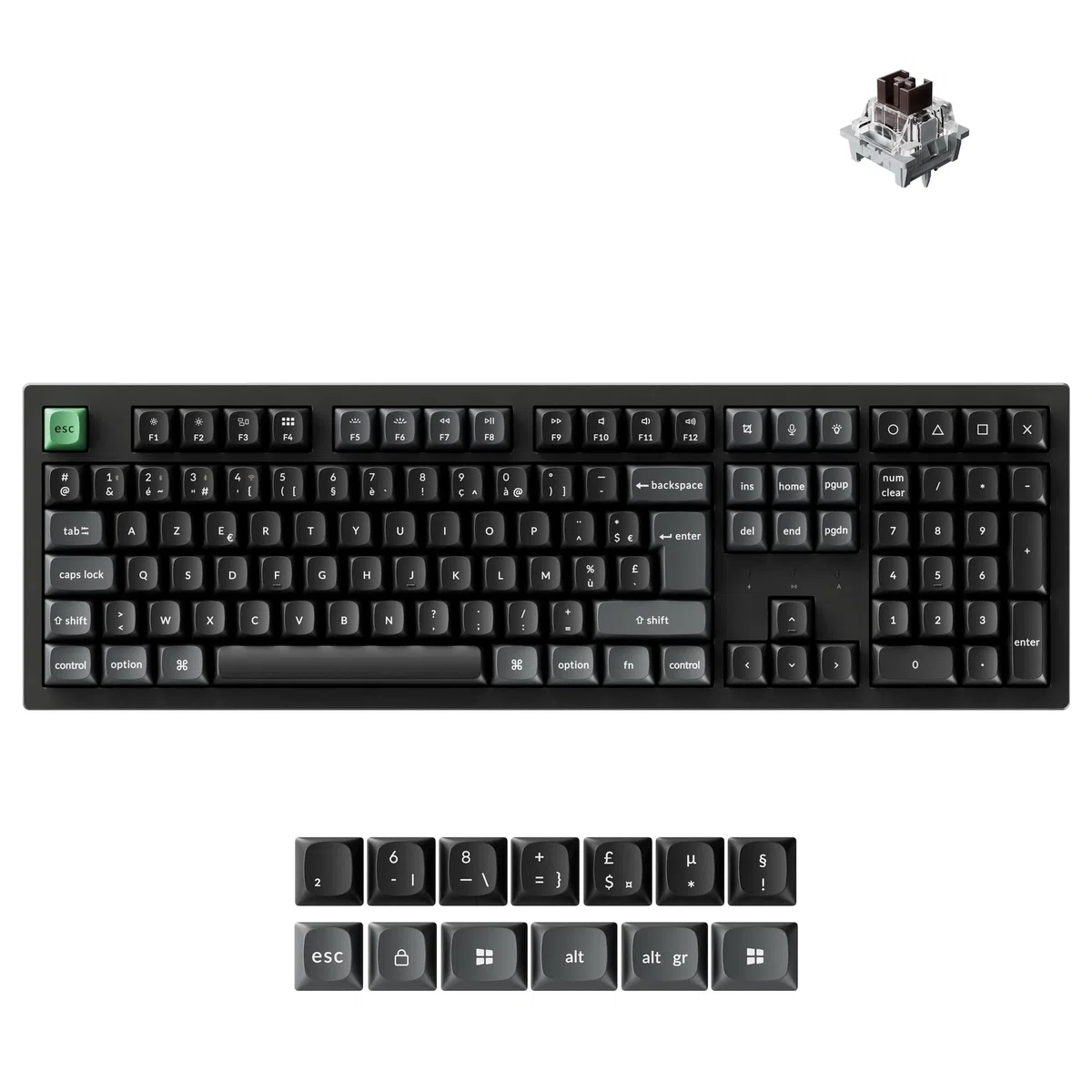 Keychron K10 Ultra 8K Clavier Mécanique, ISO-FR Layout, Interrupteur Marron