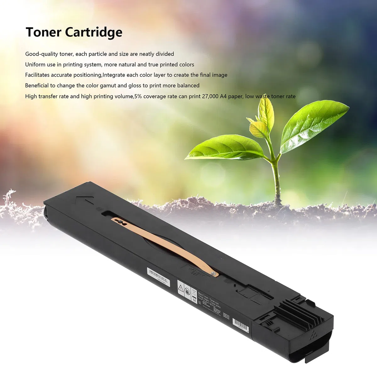 Wakects Cartouche de Toner en Plastique Carbone Noir pour Copieur,