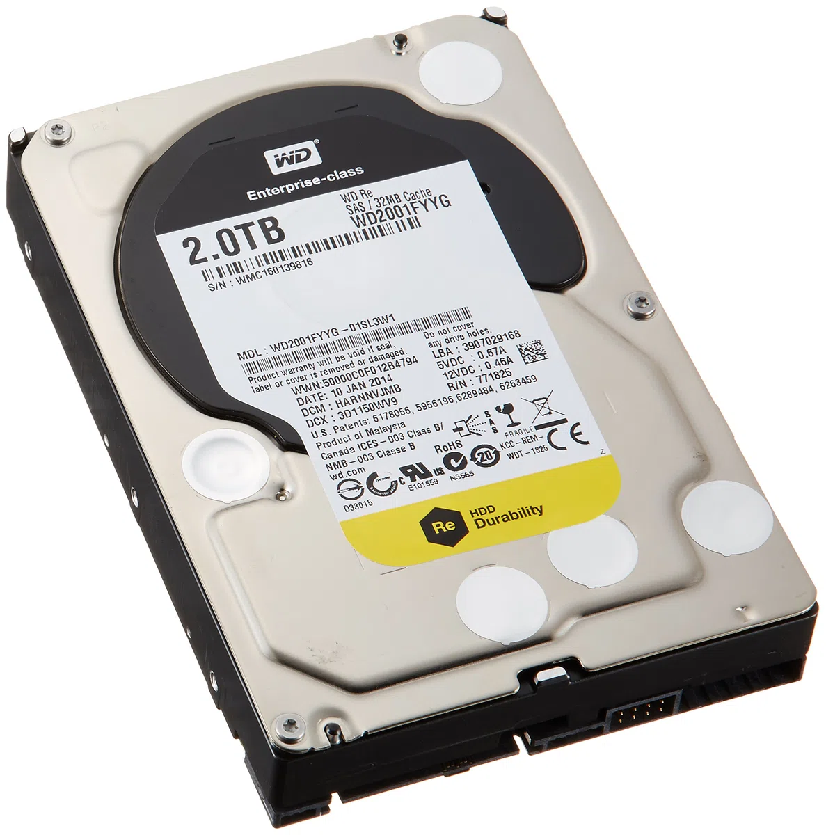 Western Digital HDD RE 2TB 3.5" 2000 Go SAS - Disques durs (3.5", 2000 Go, 7200 TR/Min)