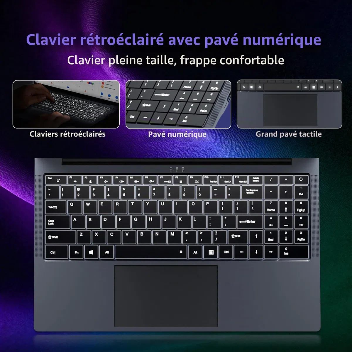16 Pouces Ordinateur Portable avec Core i5 8210Y Processeur, Win 11 PC Portable 16Go RAM 1 To SSD, Laptop écran 1920 x 1200 IPS, RJ45, USB 3.0, HDMI, BT 5.0, WiFi 5 Pavé Numérique Rétroéclairé