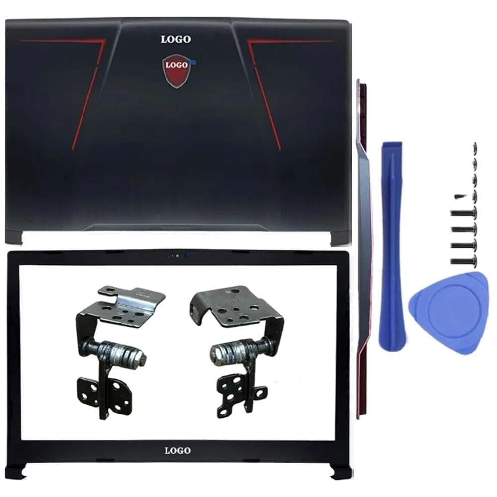 Cadre d'ordinateur portable compatible Compatible avec GE73 GE73VR 7RF MS-17C1 MS-17C3 MS-17C5 Comprend une coque arrière LCD, des charnières avant et un repose-mains(ABHINGESHINGESCOVER)
