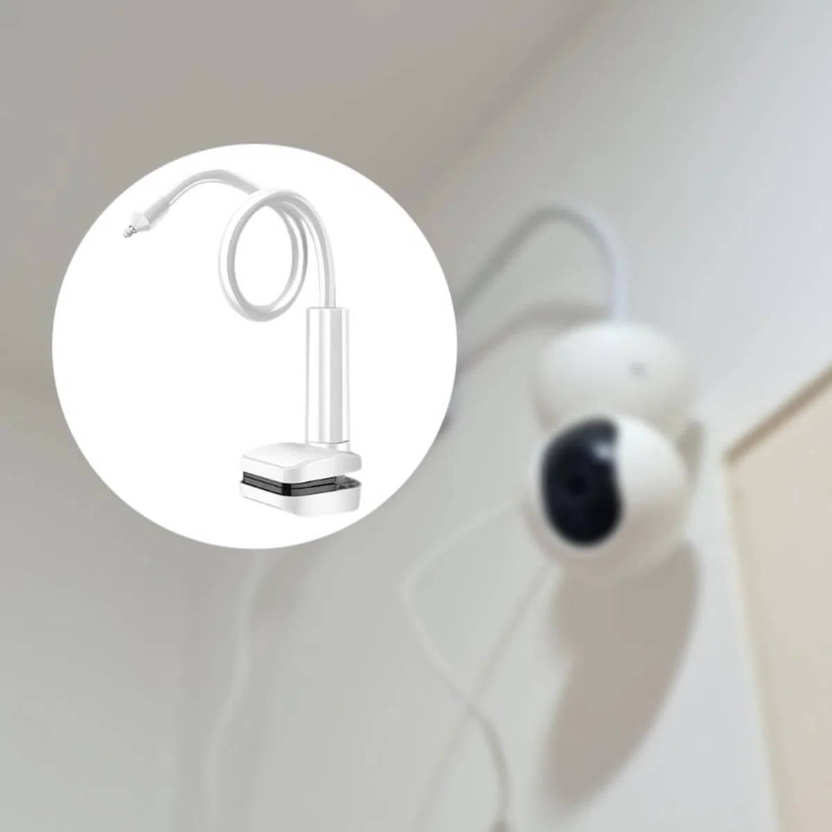 Support de fixation flexible réglable pour appareil photo pour bureau, table, étagère, bureau à domicile, 0,5 m, blanc