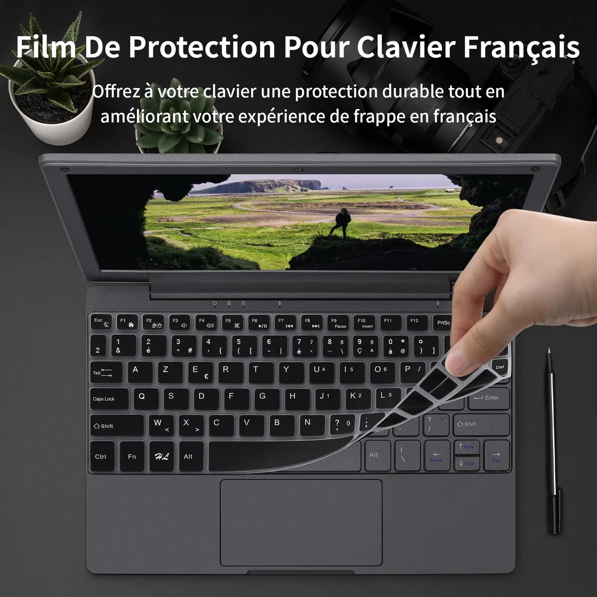 Mini Ordinateur Portable 10,1 Pouces,Windows 11 N4000, 8Go RAM DDR4, Clavier AZERTY, WiFi 2,4/5GHz BT5.0, USB-C Mini HDMI, PC Portable Ultra-Léger 0,79Kg pour Études Bureau Voyage(Gris, 8GB+128G SSD)