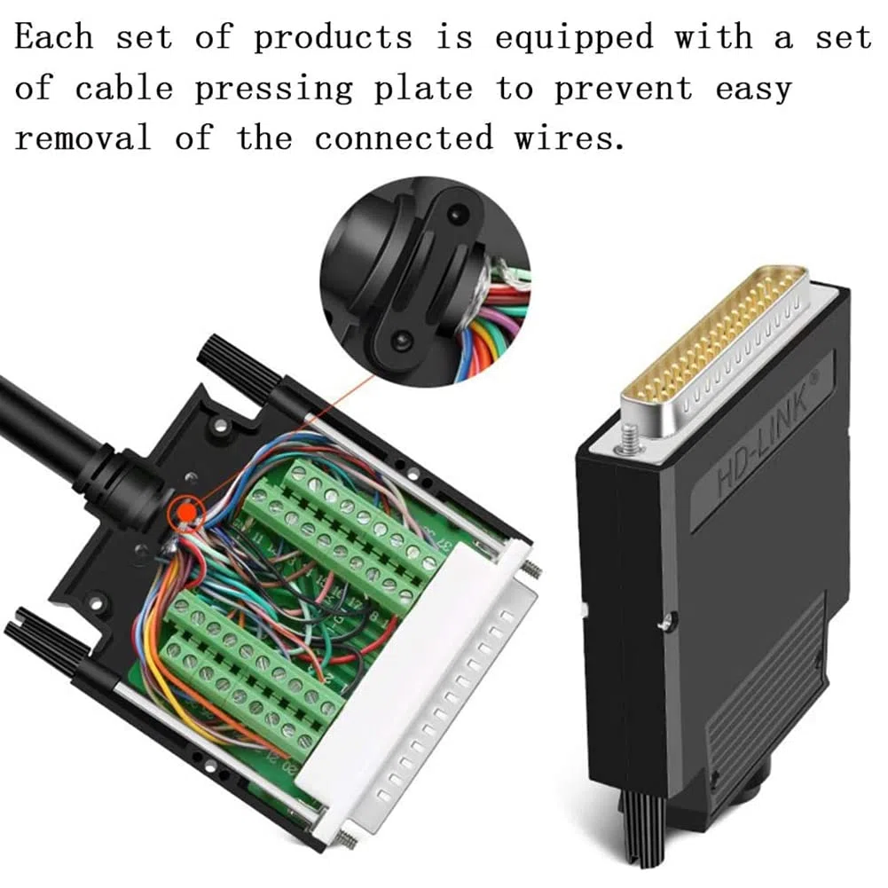 PENGLIN DB37 Connecteur Mâle sans Soudure, Adaptateur série DB37 Port série RS232 D-SUB à 37 Broches avec boîtier