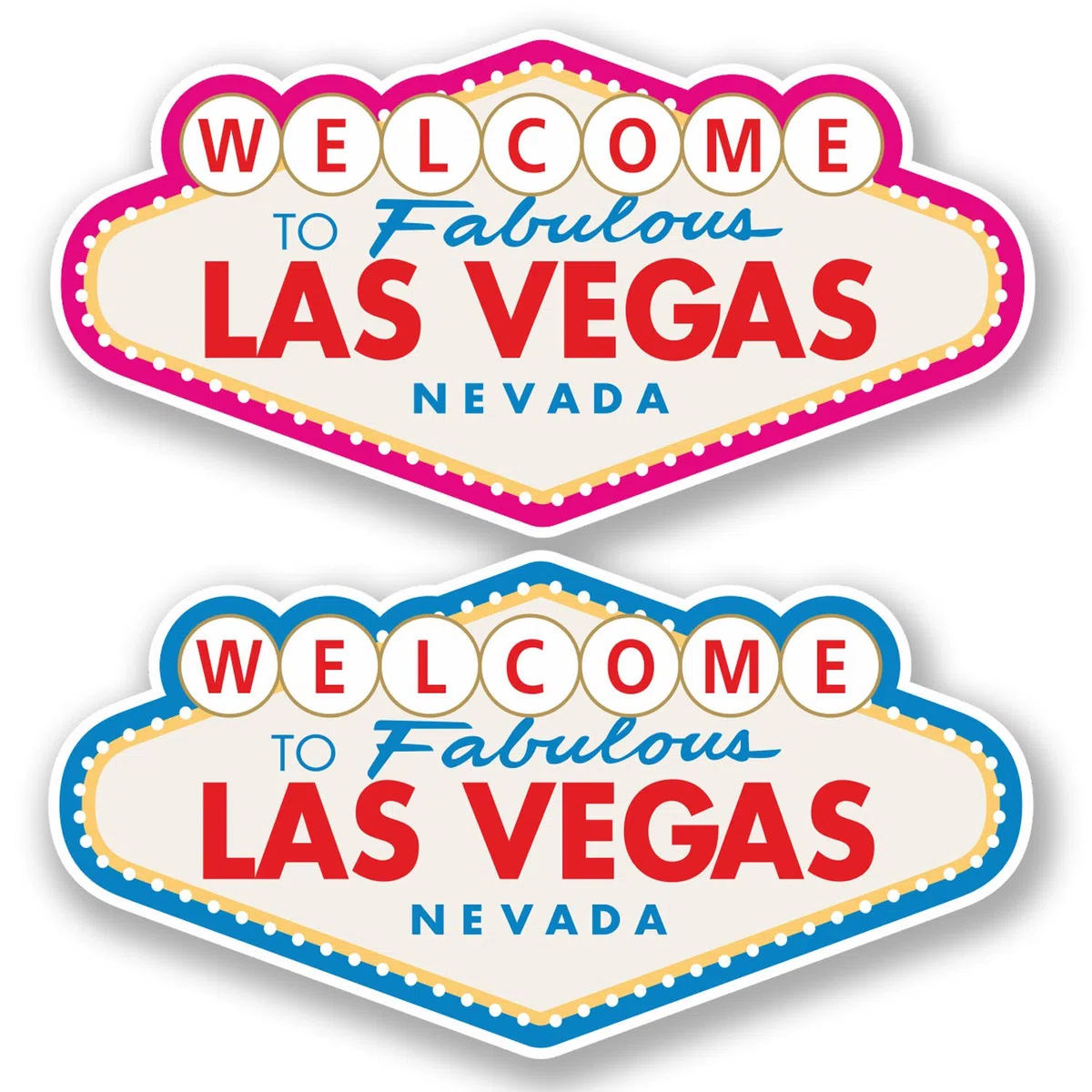 Lot de 2 autocollants en vinyle Motif Las Vegas pour iPad, ordinateur portable, voiture, valise, voyage #4812 (10 cm de large x 5,2 cm de haut)