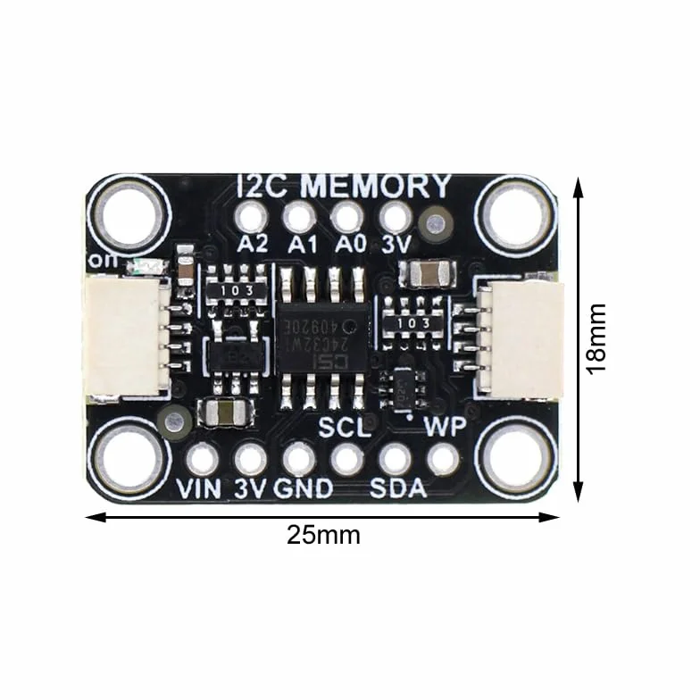 Module de Mémoire 12C EEPROM, Module d'alimentation d'interface IIC, DC 2,5 V-5,5 V 32 Kbits (4 KO), Composants électroniques pour Le Stockage de Données