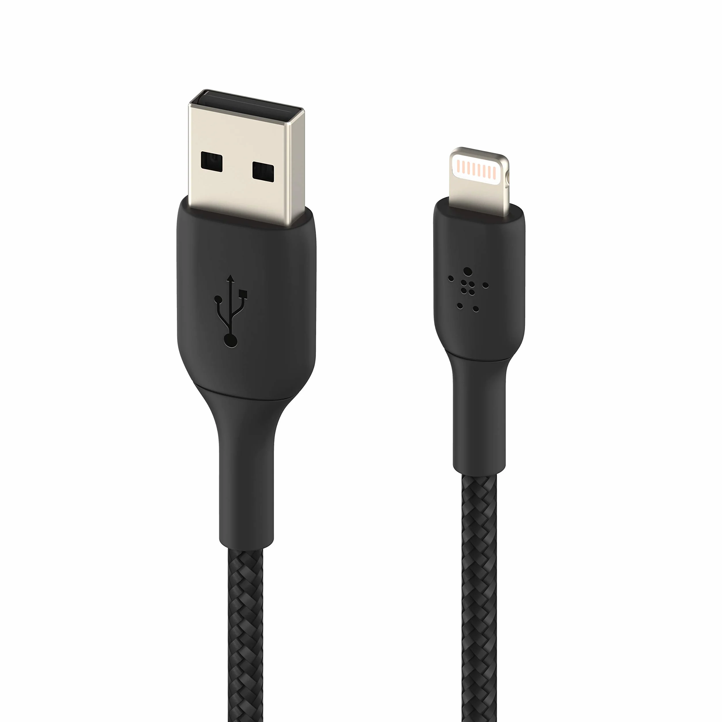 Belkin Câble Lightning à Gaine Tressée (Câble Boost Charge Lightning vers USB pour iPhone, iPad, AirPods, Câble de Recharge Certifié MFi pour iPhone, Lightning (1 m, Noir)