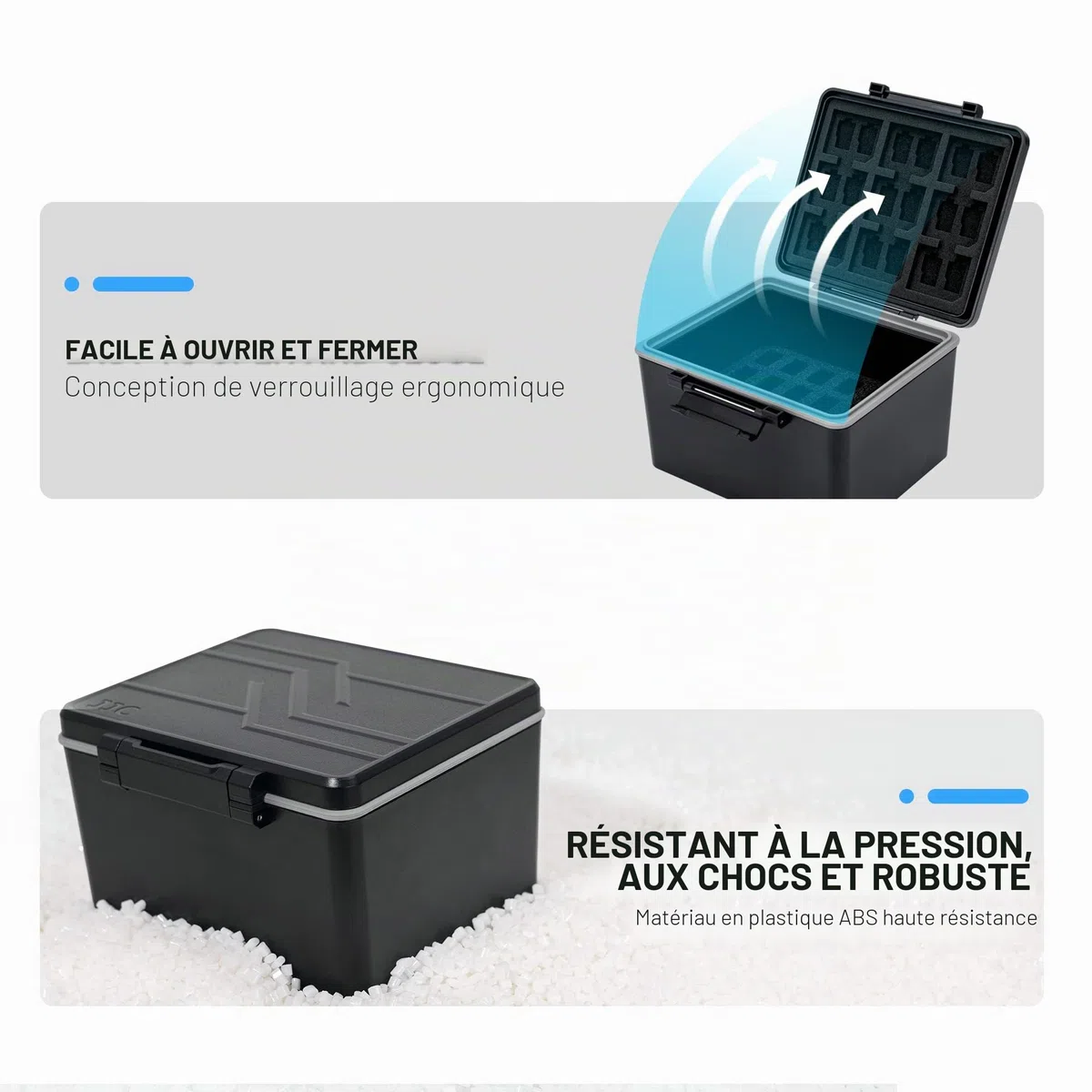 JJC Boîtier de rangement 2 en 1 pour clé USB et carte mémoire - Étui pour 25 clés USB + 9 cartes SD + 18 micro SD - Résistant à l'eau et aux chocs - Organisateur de voyage et quotidien