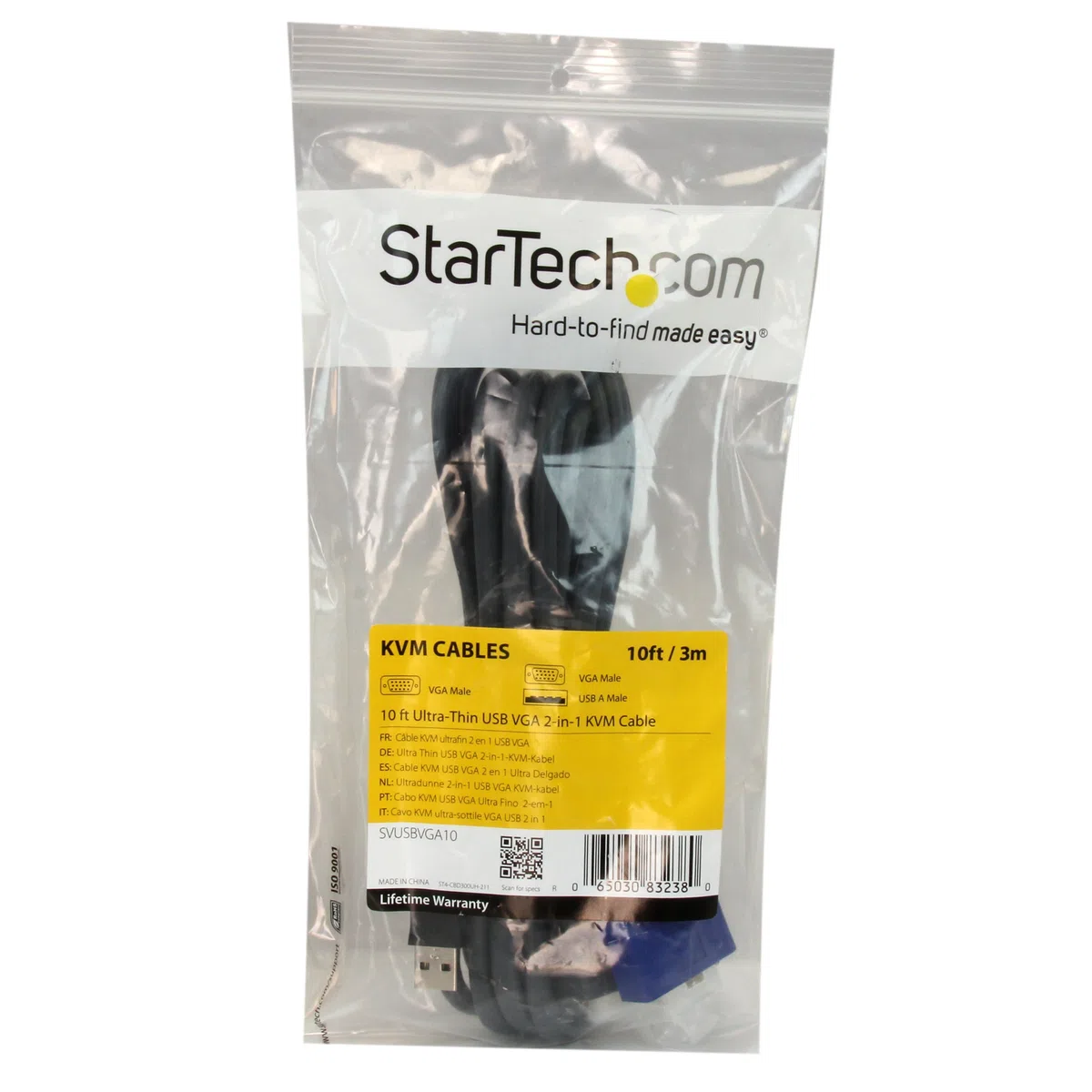 StarTech.com Câble KVM ultrafin 2 en 1 USB VGA - 3 m