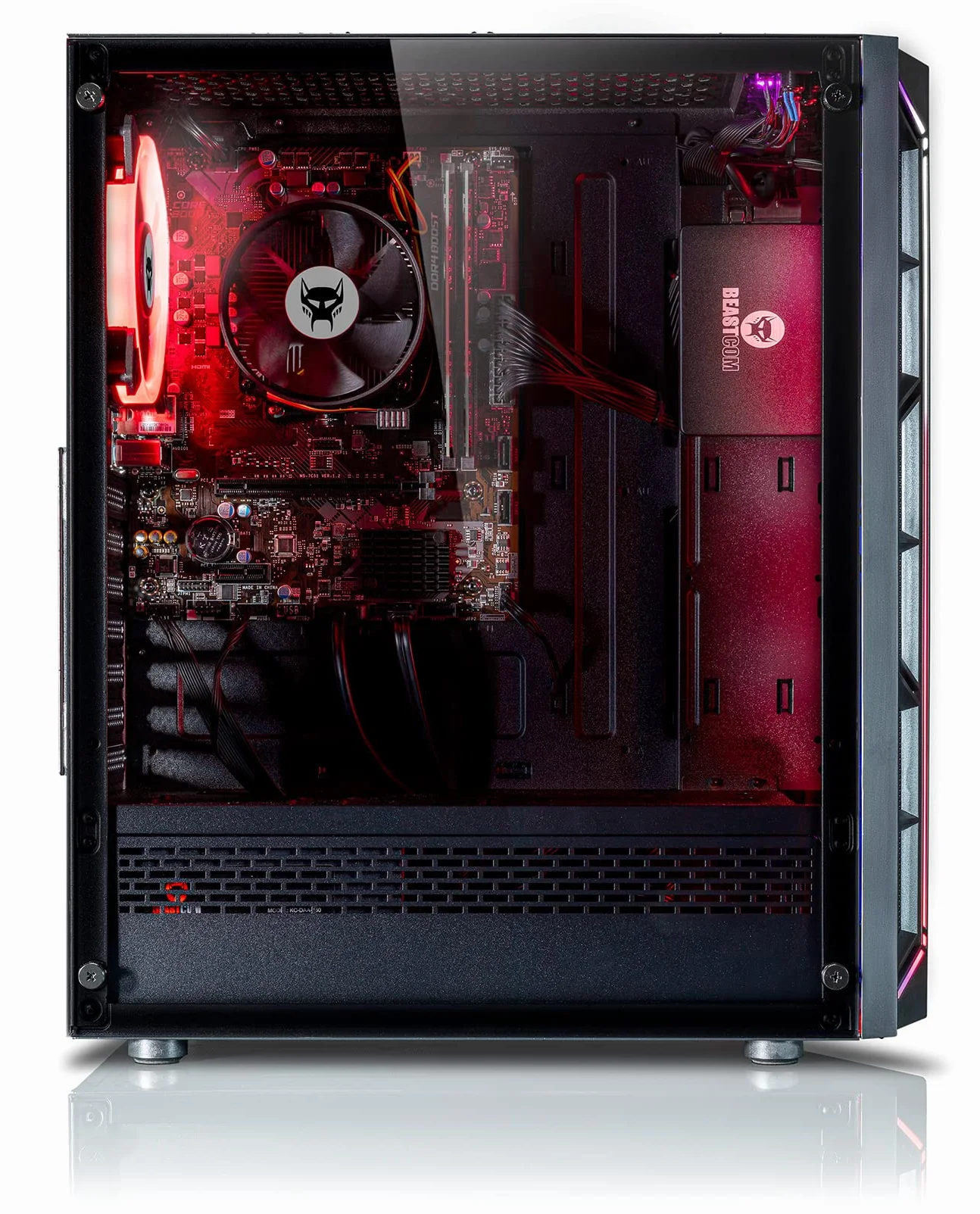 BEASTCOM Q3 PC Gamer AMD Ryzen 5 5600GT, 4K Vega Graphique 12 Threads, 16Go RAM, 1To M.2 NVMe, 500W 80PLUS PSU, WiFi, HDMI, PC Gaming