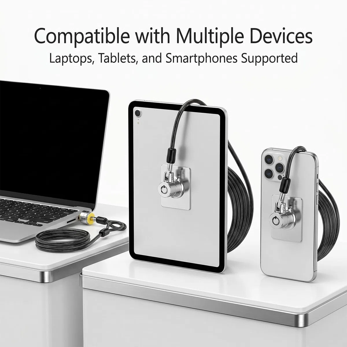 câble antivol pour ordinateur portable tablette Verrou de sécurité antivol Sécurité matériel kit de câble antivol pour ordinateur portable, PC, ordinateurs portables, téléphones et projecteurs
