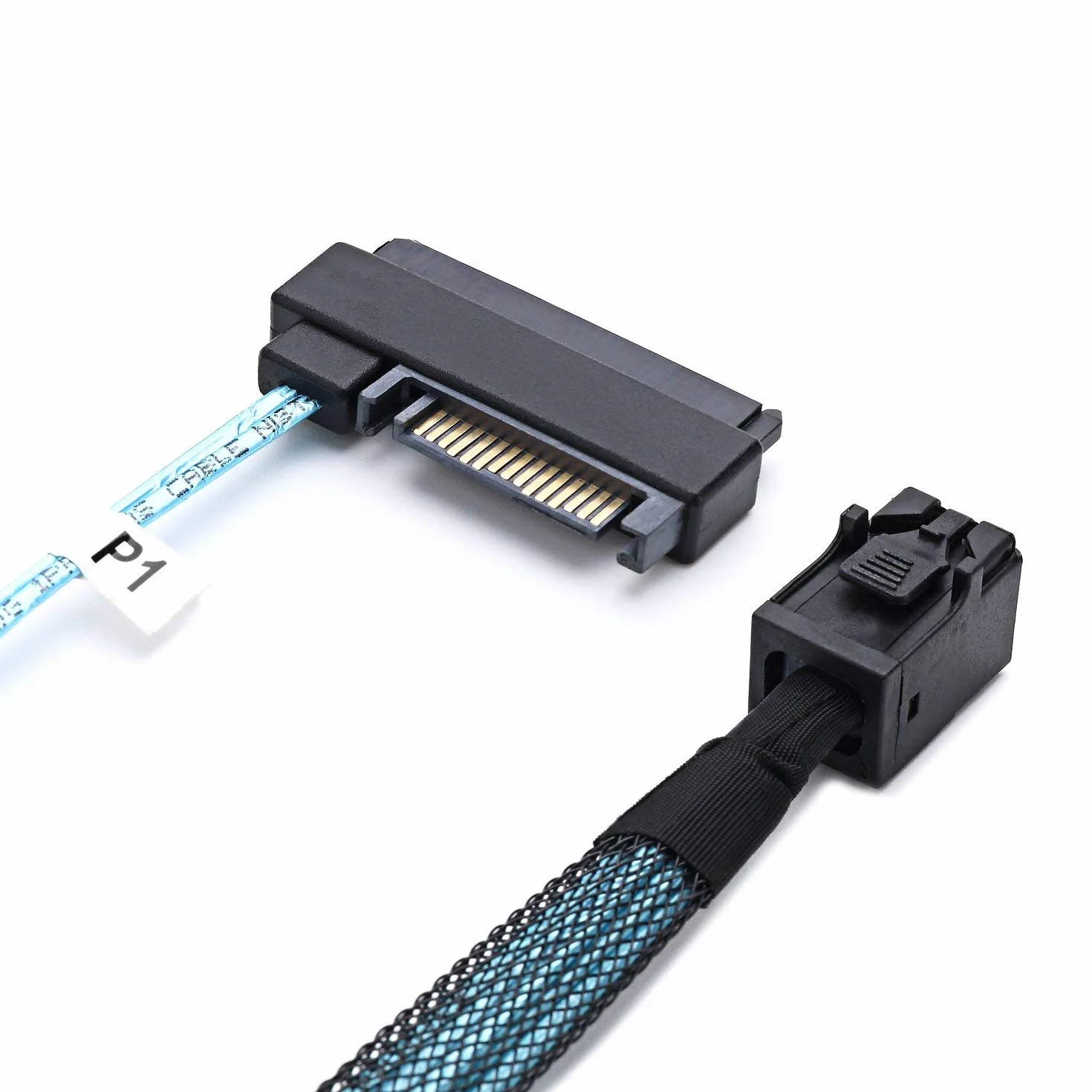 SFF-8643 Mini SAS interne HD vers (4) connecteurs SFF-8482 29 broches avec port d'alimentation SAS 15 broches câble 12 Go/S (1 m)