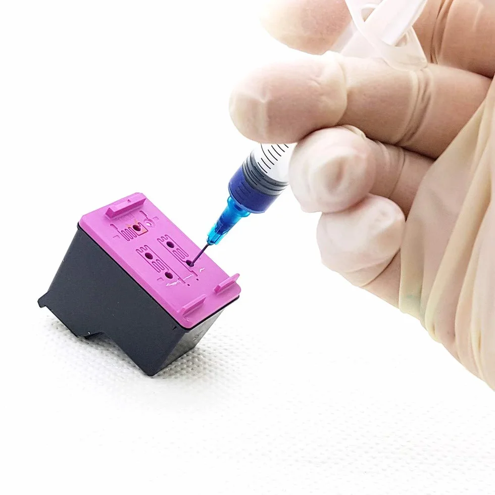 BLUE SWAN Kit de Recharge d’Encre 550 ML Compatible HP 304 / 304XL – pour HP Envy 5030, 5020, 5010 et DeskJet 2620, 2622, 2630, 3720, 3730, 3750, 3760 – 4 Couleurs avec Seringues et Gants