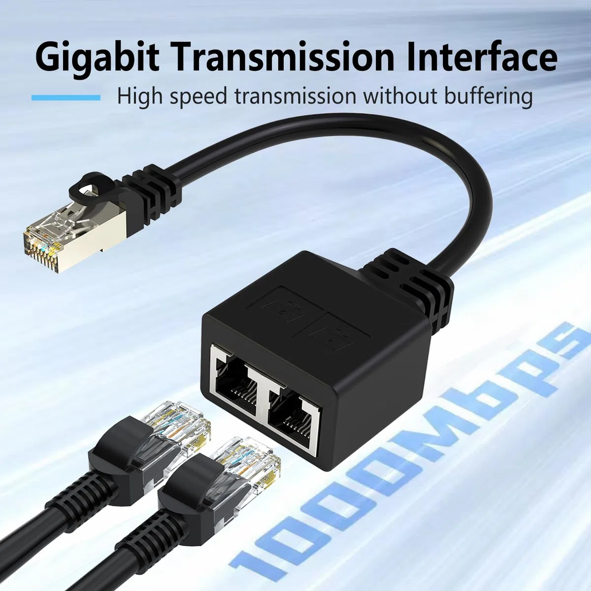2 Pièces Adaptateur Répartiteur RJ45, 1 Mâle vers 2 Femelles Ports Réseau RJ45, Répartiteur D'adaptateur Ethernet LAN Câble Extender pour Bureau à Domicile Cat5 Cat5e Cat6 Cat7