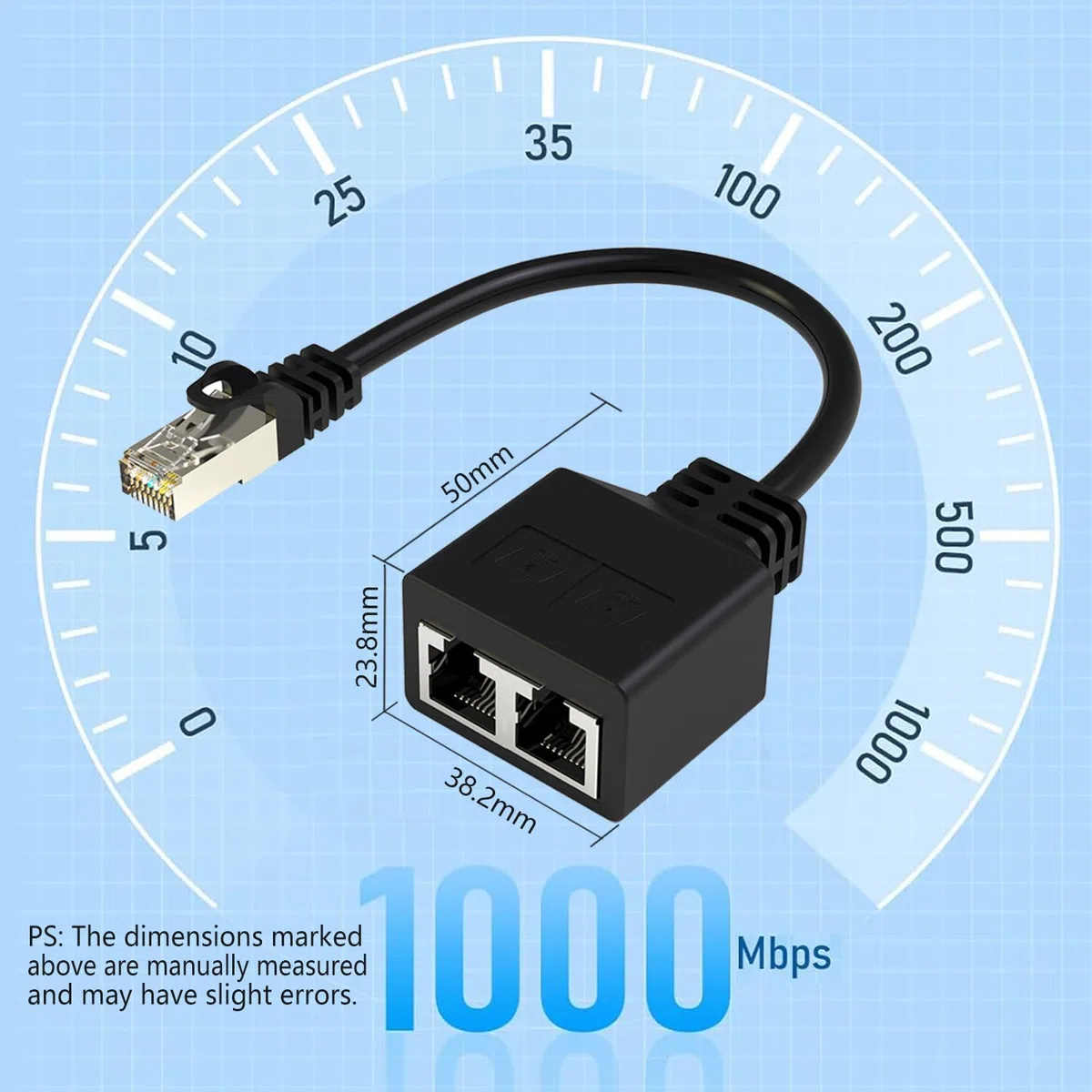2 Pièces Adaptateur Répartiteur RJ45, 1 Mâle vers 2 Femelles Ports Réseau RJ45, Répartiteur D'adaptateur Ethernet LAN Câble Extender pour Bureau à Domicile Cat5 Cat5e Cat6 Cat7