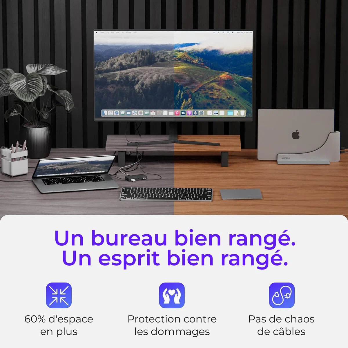 Ascrono Dock pour MacBook Pro 14 Pouces d'Apple - Station d'accueil