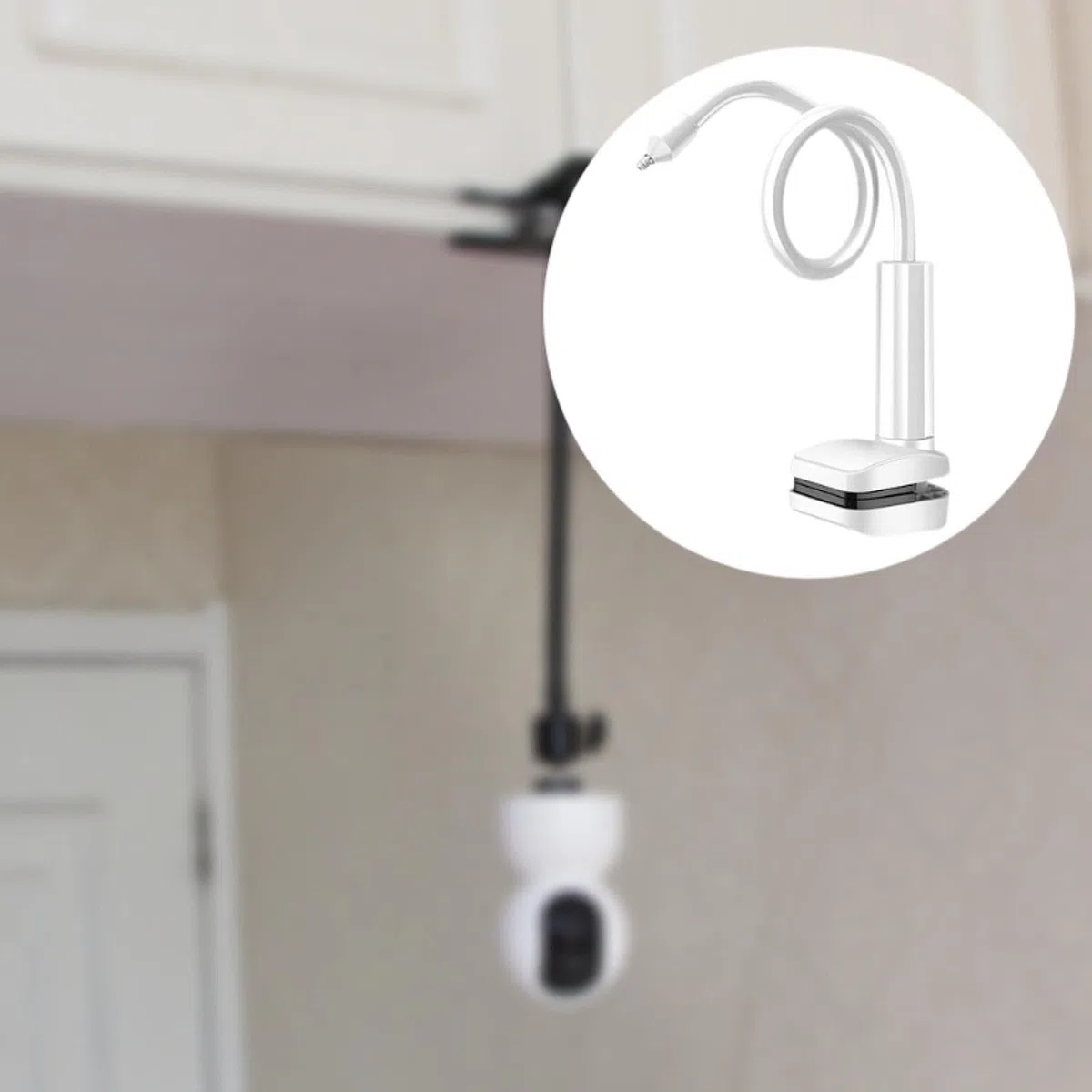 Support de fixation flexible réglable pour appareil photo pour bureau, table, étagère, bureau à domicile, 0,5 m, blanc
