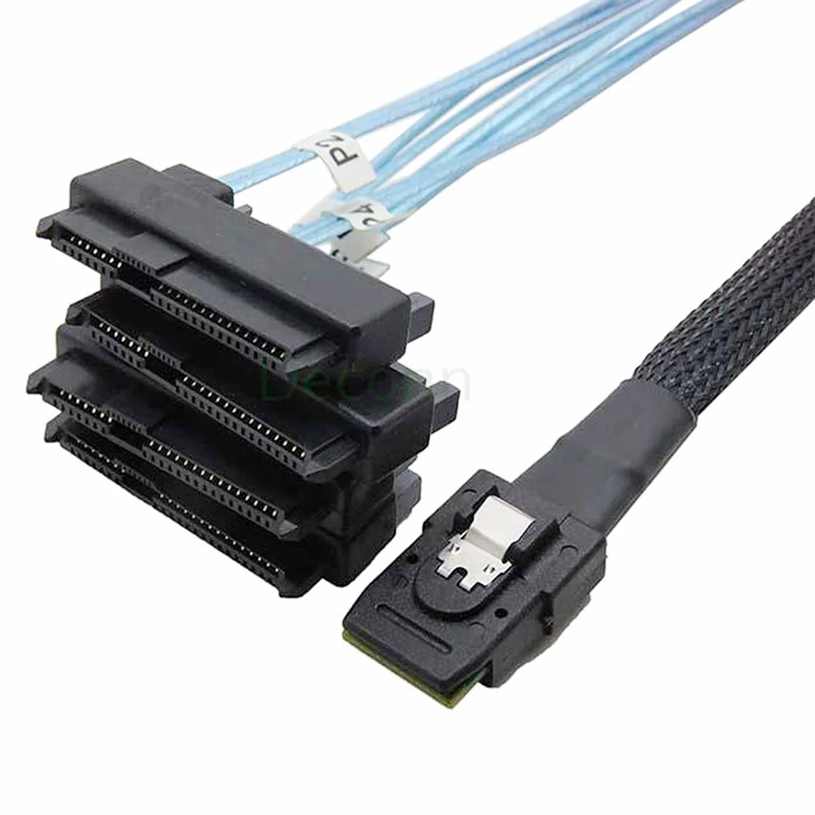 Cablecc Cablecc Mini SAS SFF-8087 36 Broches Interne vers 4 disques durs SFF-8482 Target SAS et câble d'alimentation SATA 100 cm