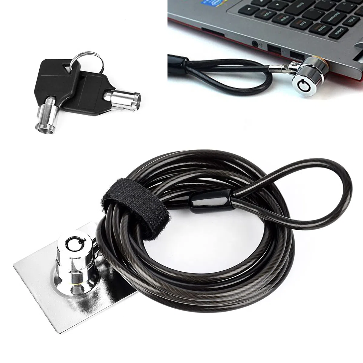 câble antivol pour ordinateur portable tablette Verrou de sécurité antivol Sécurité matériel kit de câble antivol pour ordinateur portable, PC, ordinateurs portables, téléphones et projecteurs