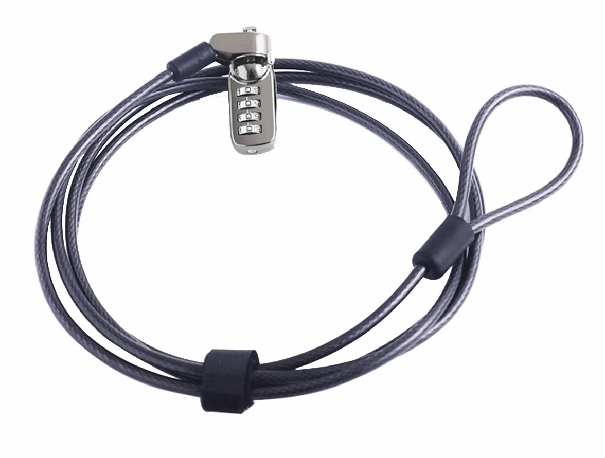 Computer Lock 4 Chiffres Mot de Passe de sécurité pour Ordinateur Portable PC 2 m Noir (1pcs) (Computerized Lock x1)