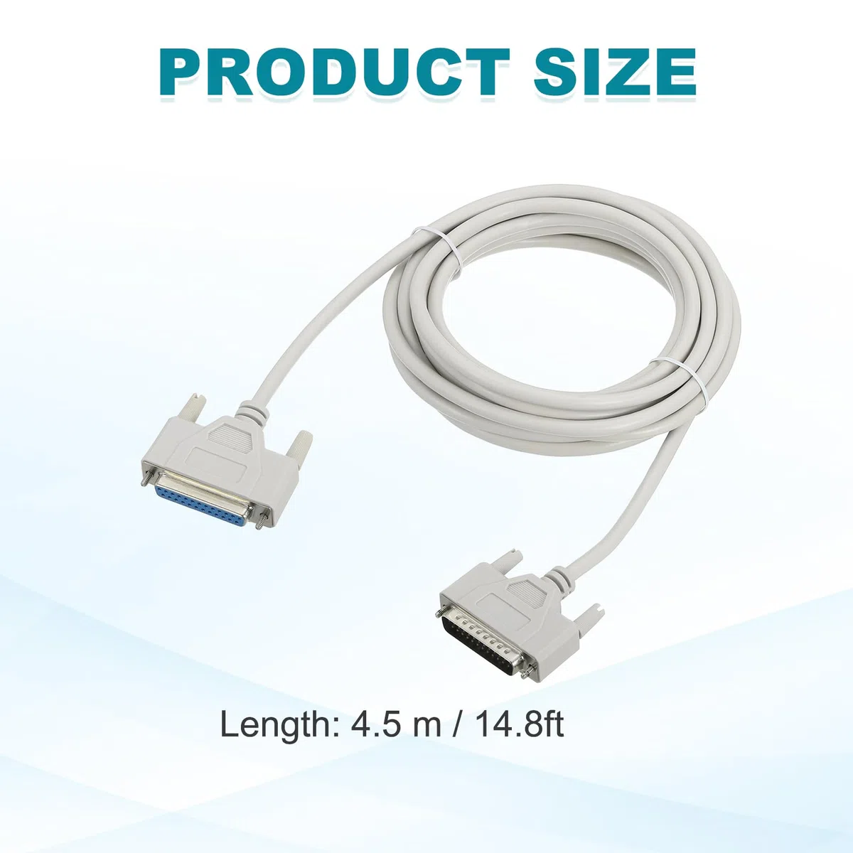QUARKZMAN Câble Imprimante Port Parallèle DB25 25 Broches, 8.9ft(2.7m) DB25 Mâle Vers Femelle Convertisseur 25 Broches Avec Connecteurs Plaqués Nickel Pour Scanners Imprimantes Beige
