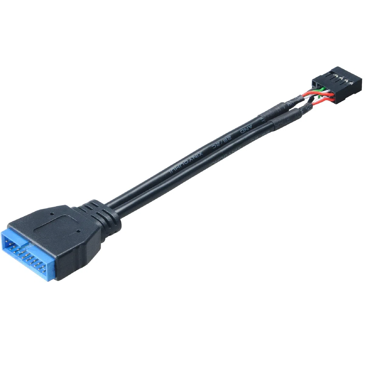 Akasa - Cable Adaptateur USB 3.0 vers USB 2.0 Interne - 10 cm - AK-CBUB19-10BK - Noir