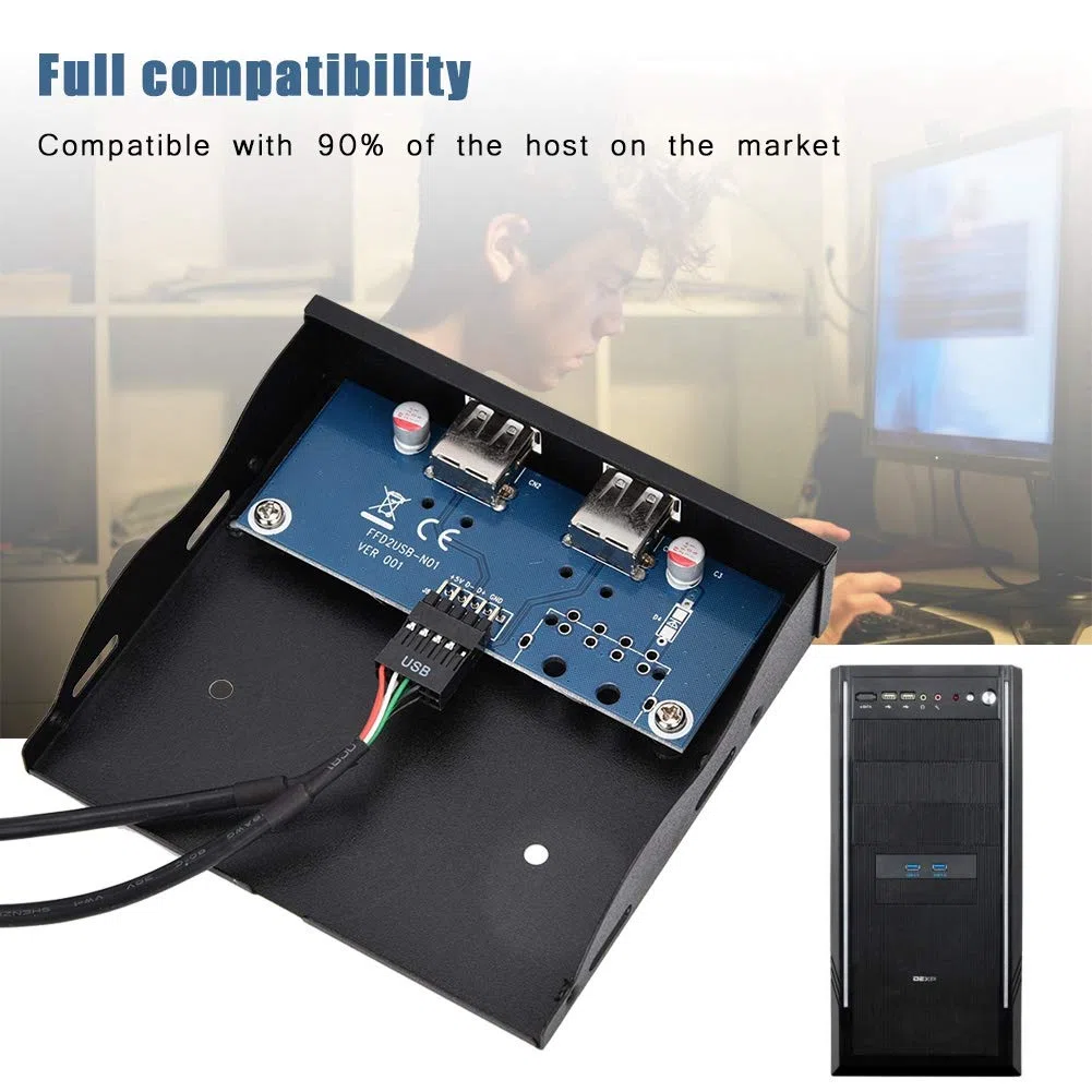 Mxtech Paint Splashing USB 2.0 Floppy Drive Panel Front, 3.5-inch Floppy Drive Front Panel, Full Compatibility for Desktop Host Pas d'interface USB Avant