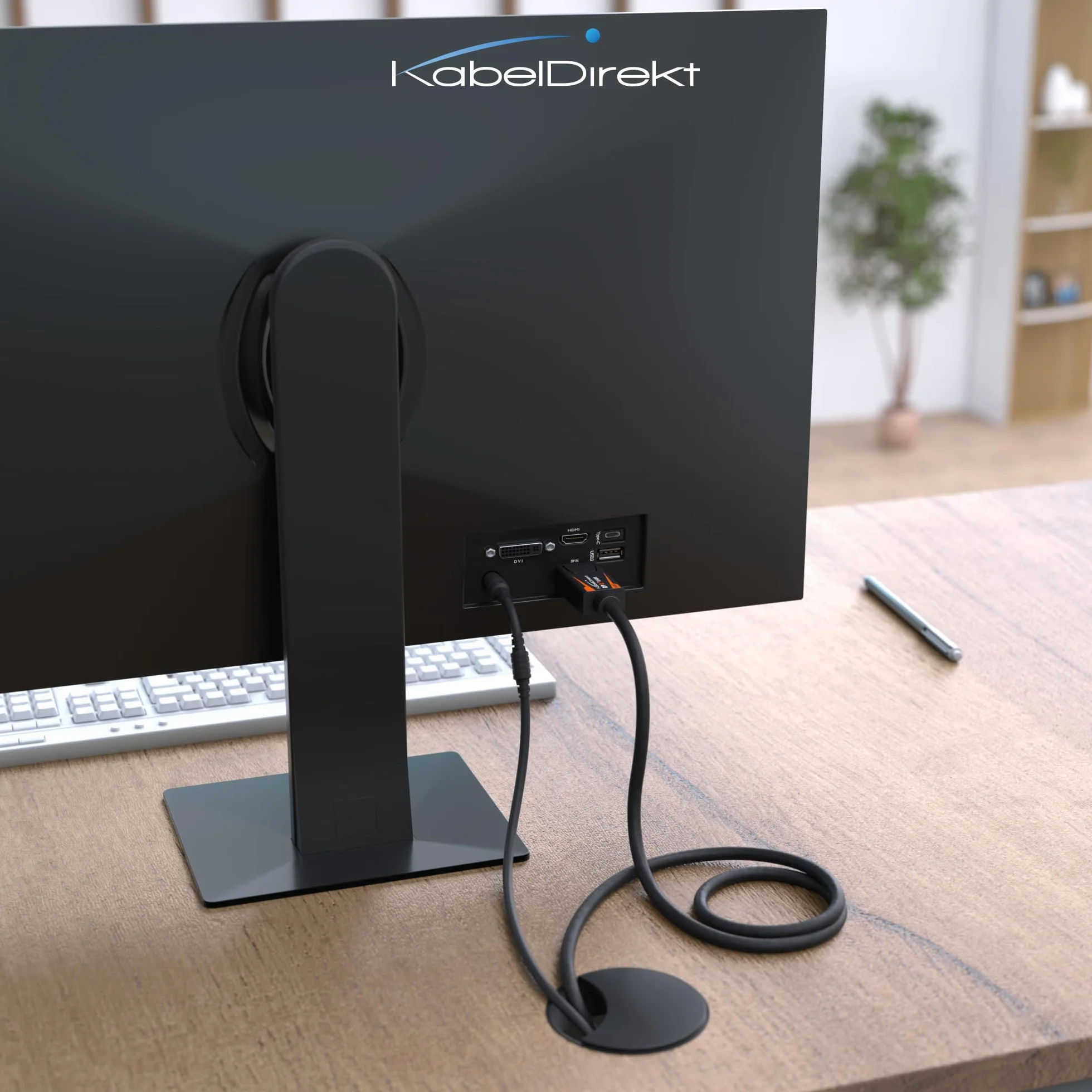 KabelDirekt – Câble DisplayPort 2.1/DP 2.1 – 2m – UHBR, DP80 80 Gbit/s pour PC de jeu/Cartes graphiques avec FreeSync/G-Sync, Résolutions et Taux de Rafraîchissement : 16K@60Hz, 8K@120Hz, 4K@240Hz