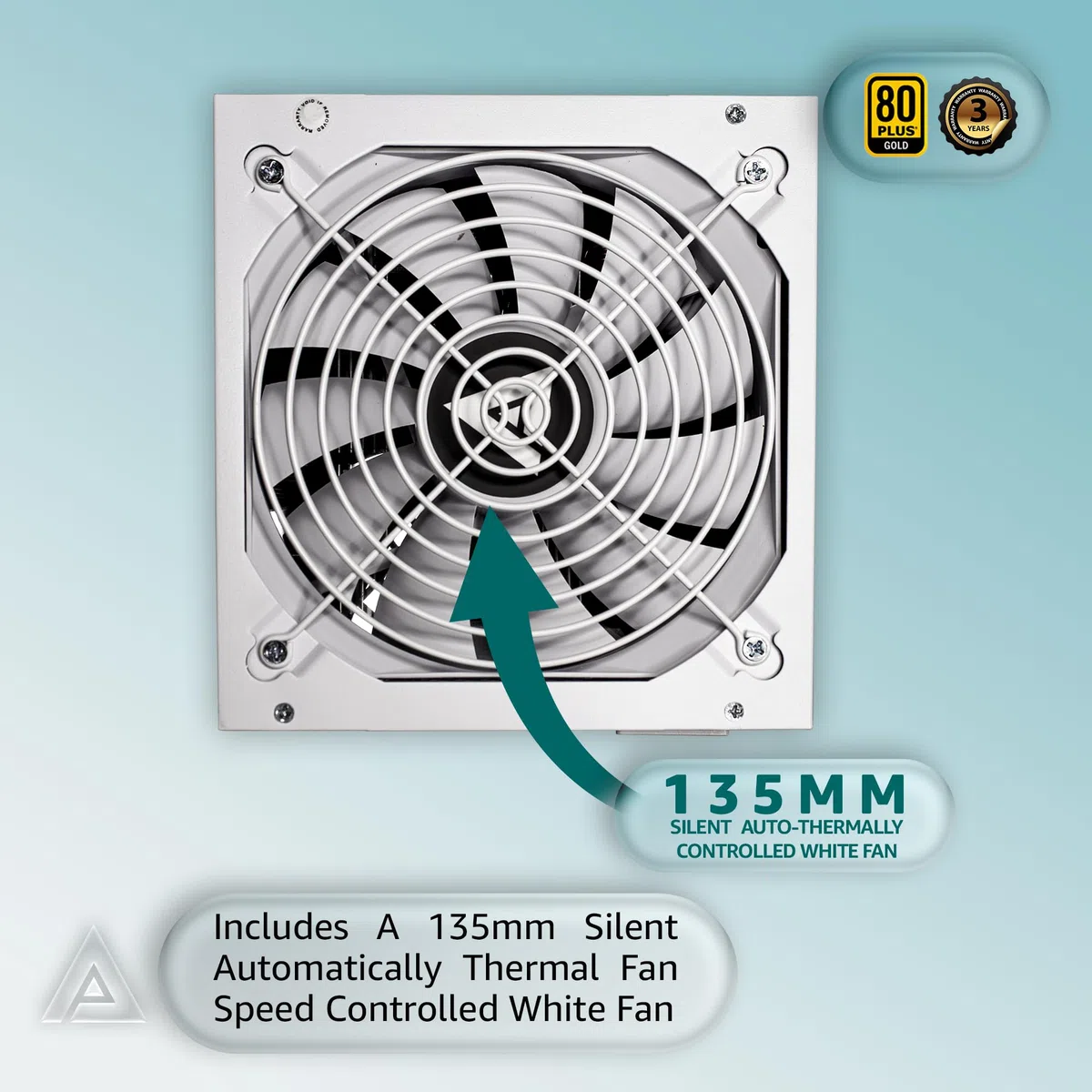 Apevia ATX-PR600W-WH Prestige 600 W 80+ Gold Certifié RoHS, Bloc d'alimentation Actif PFC ATX pour Jeux vidéo Blanc