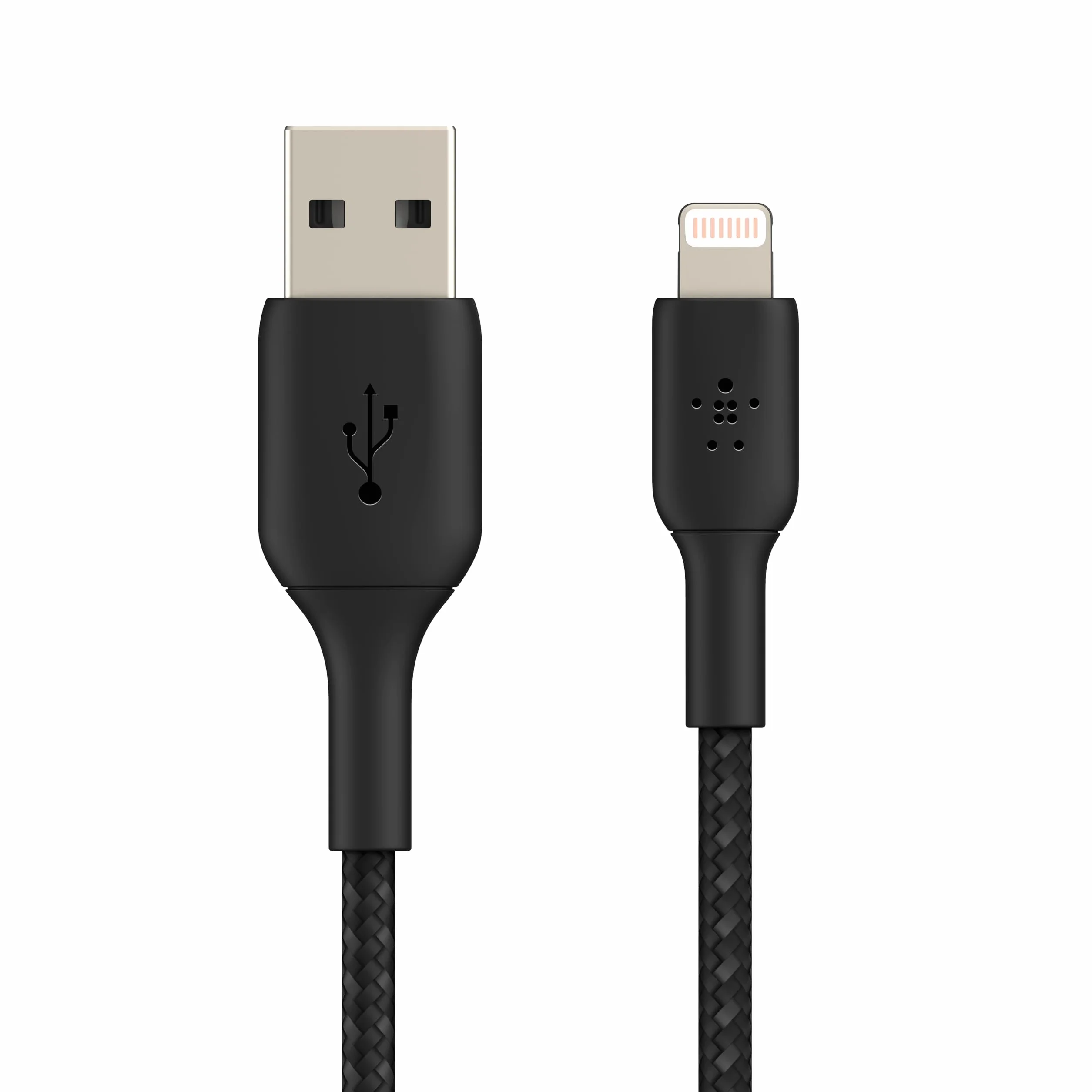 Belkin Câble Lightning à Gaine Tressée (Câble Boost Charge Lightning vers USB pour iPhone, iPad, AirPods, Câble de Recharge Certifié MFi pour iPhone, Lightning (1 m, Noir)