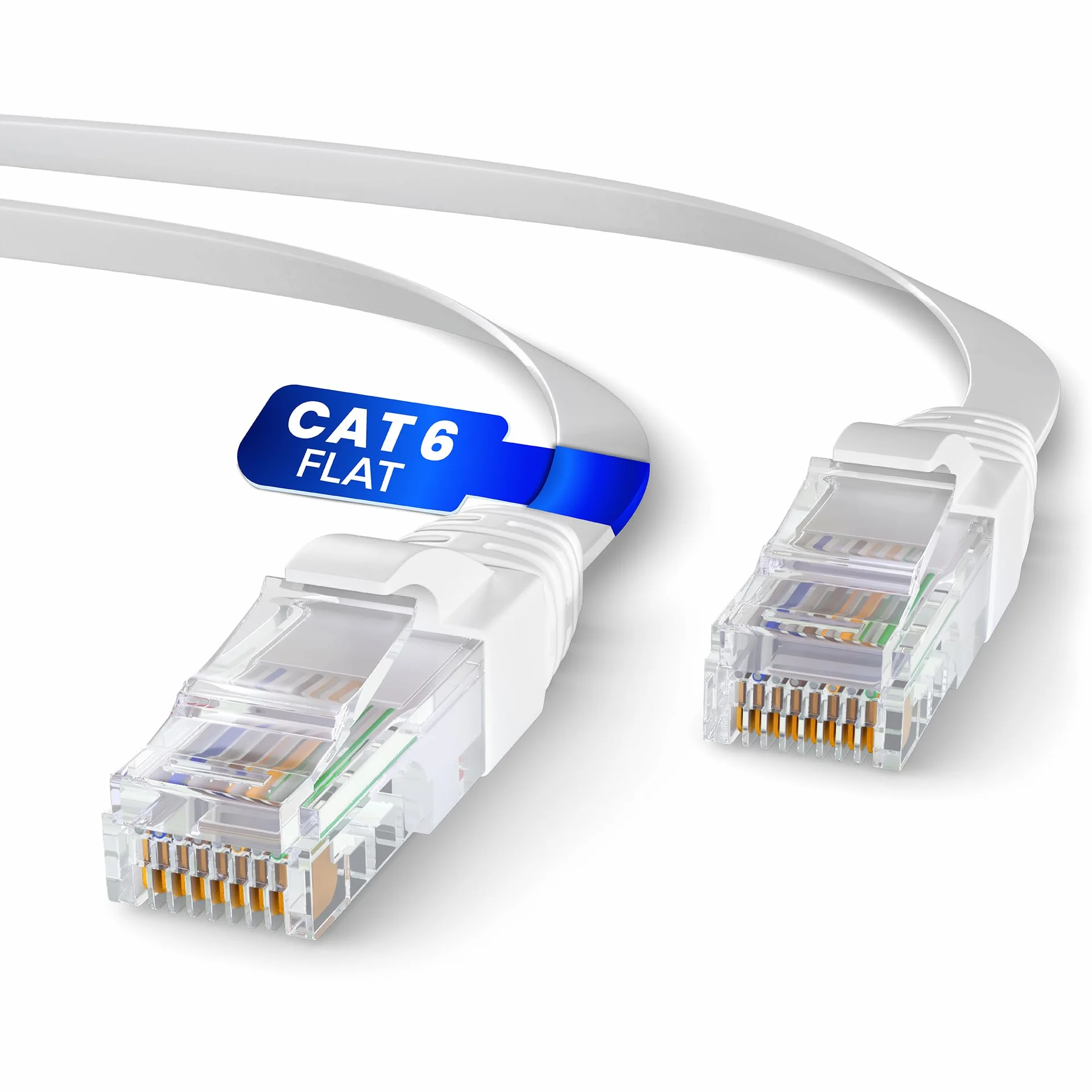 Mr. Tronic Plat Câble Ethernet 10m, Reseau LAN Cat 6 Haut Debit Pour une Connexion Internet Rapide & Fiable | Câble Ethernet Plat AWG24, Cat6 RJ45 UTP CCA 1 Gbps (10 Mètres, Blanc)