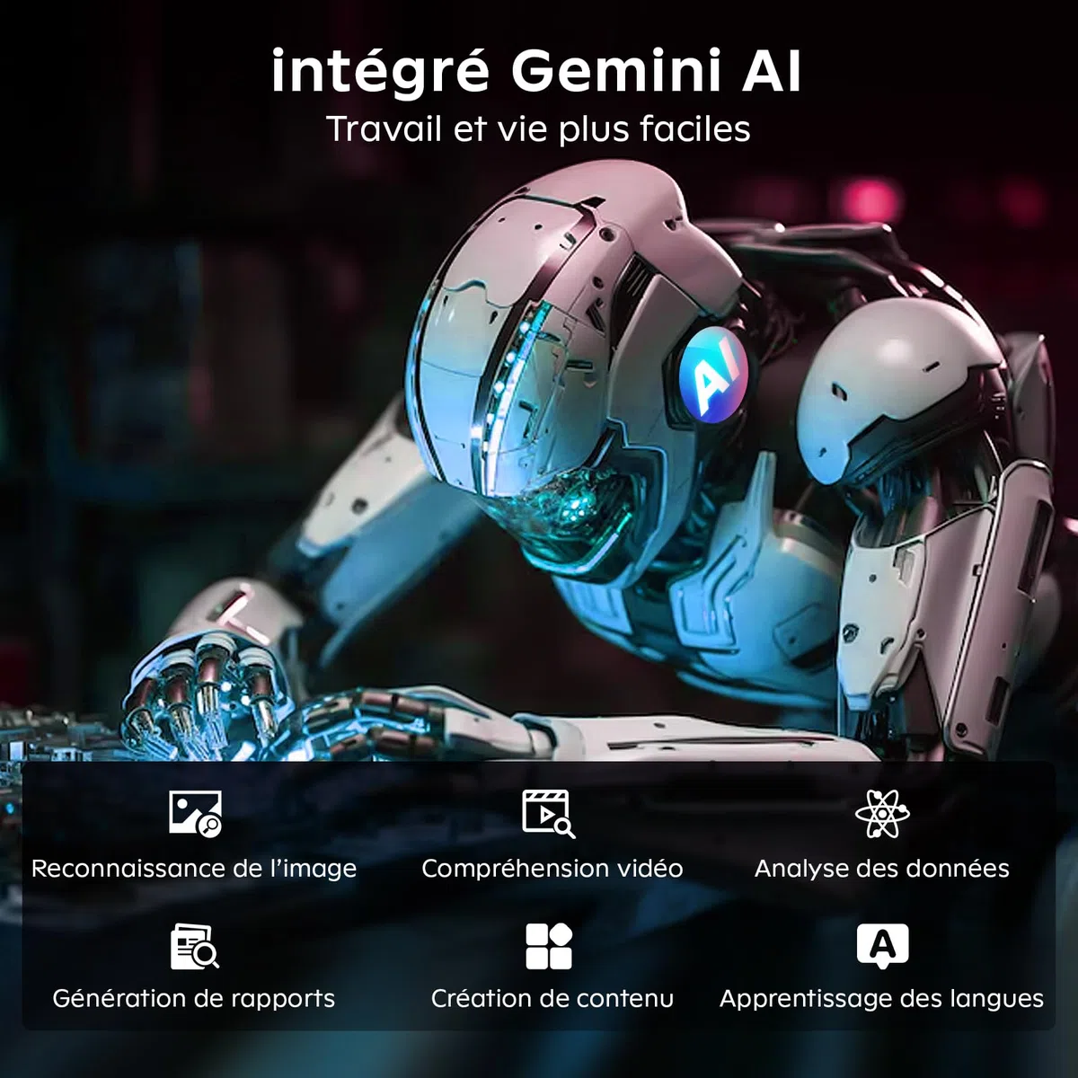 11 Pouces Tactile Android 16 Tablette avec Gemini AI|T7250 Octa-Core| 24Go RAM+256Go ROM(TF 2To)| 16MP+8MP|1920x1200 IPS HD Display|Certifié Widevine L1|GPS|8000mAh|5G WiFi|Clavier+Souris+Coque (Gris)