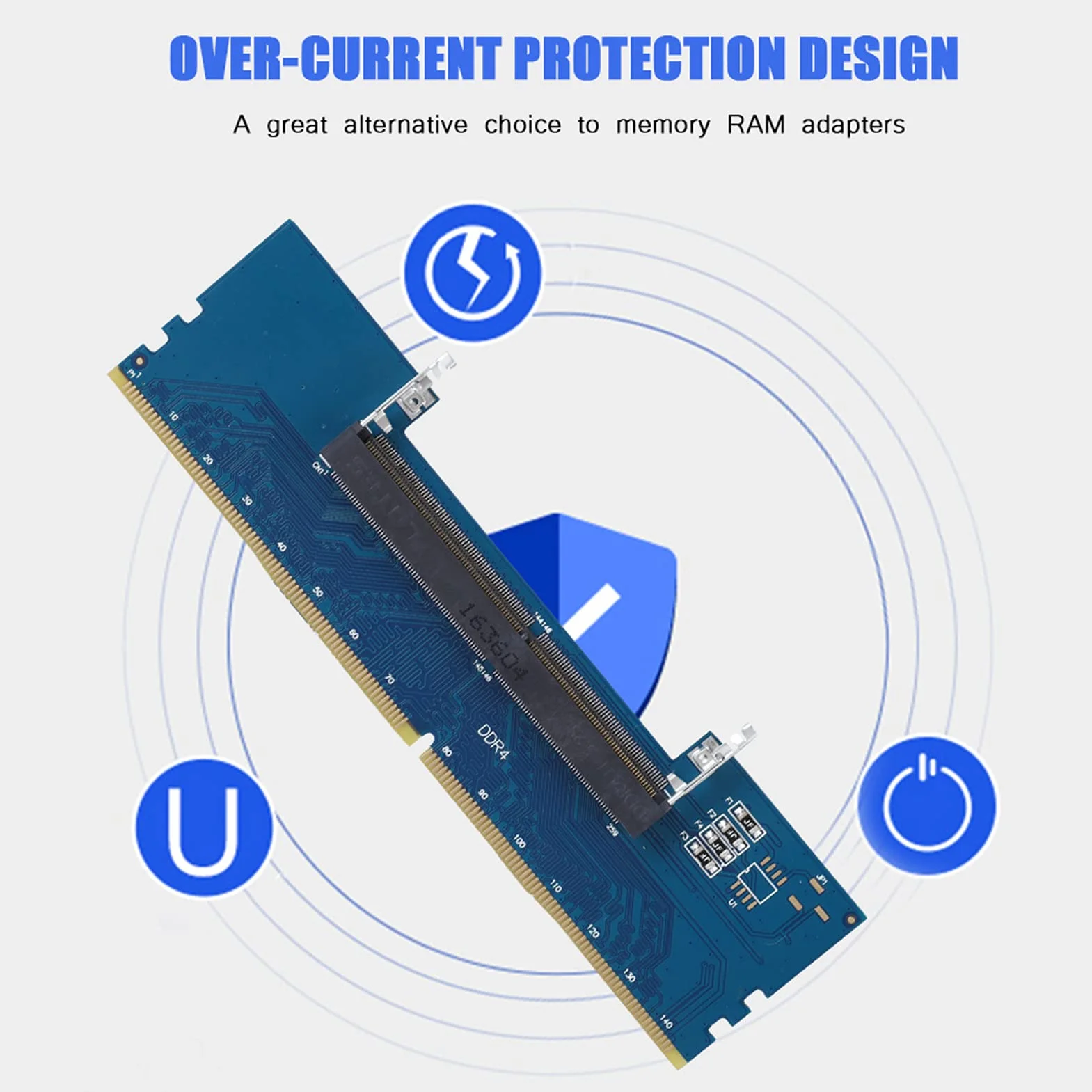 Cartes d'adaptateur de connecteur RAM, Adaptateur convertisseur cartes Protection mémoire DIMM pour ordinateur portable professionnel DDR4 SODIMM vers bureau Contre Les surintensités l'adaptateur Po