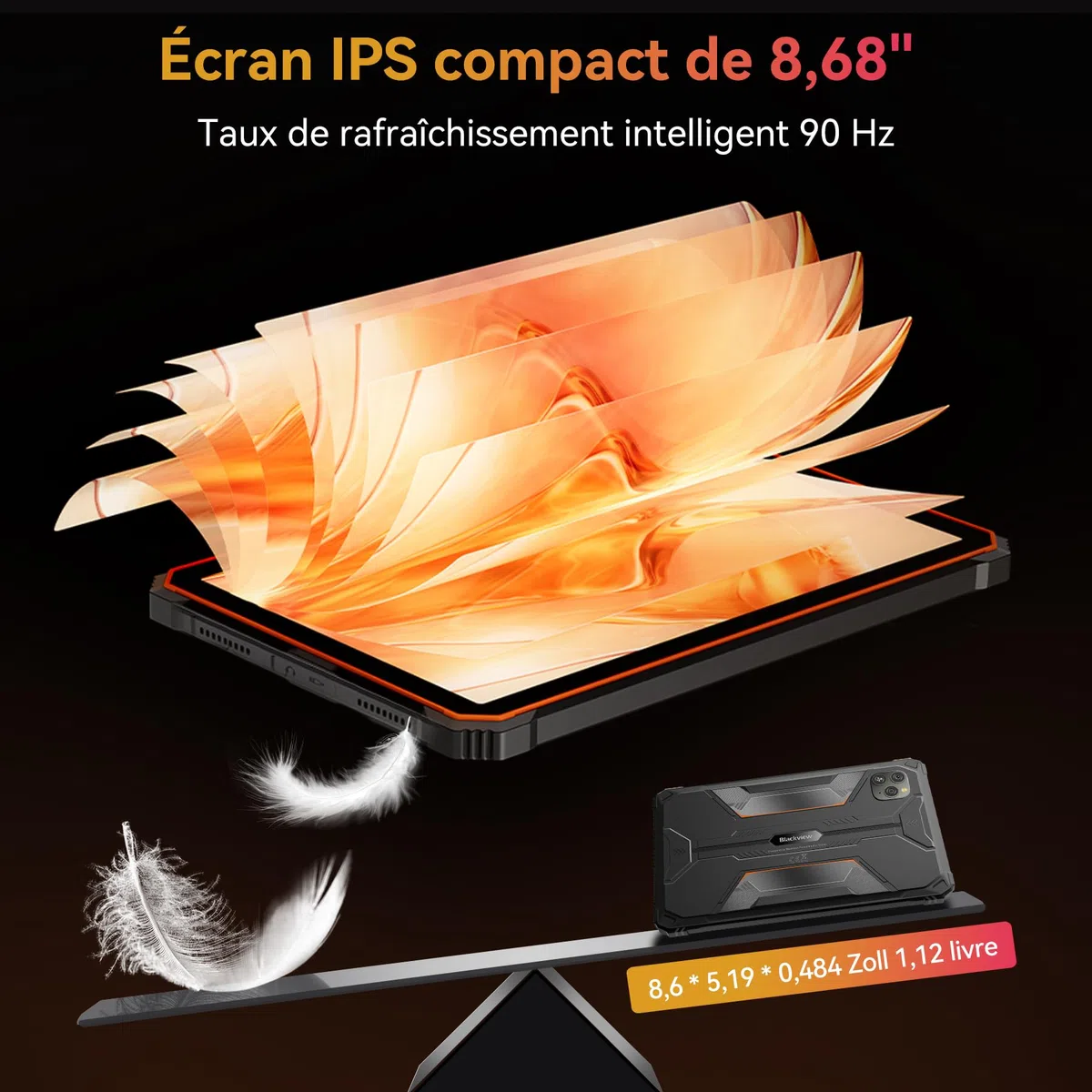 Blackview Nouveau Tablette Incassable 8 Pouces avec Style
