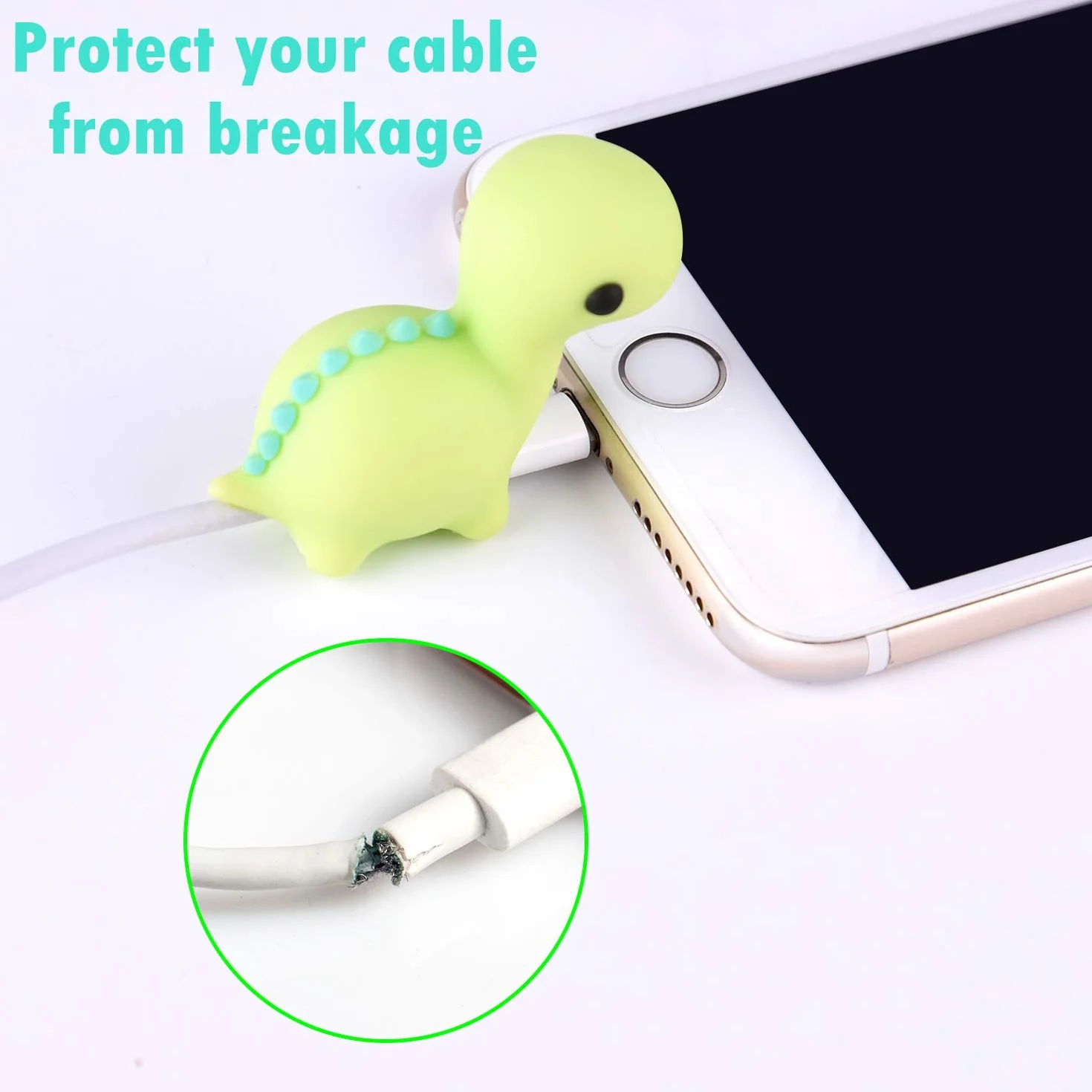 TUPARKA 18 Pcs Protege Cable pour iPhone/iPad USB Foudre, câble en Plastique Animaux Morsures de Dinosaure Mignon de Poisson de Charge Saver Câble, Accessoire pour téléphone Chargeur USB Protect