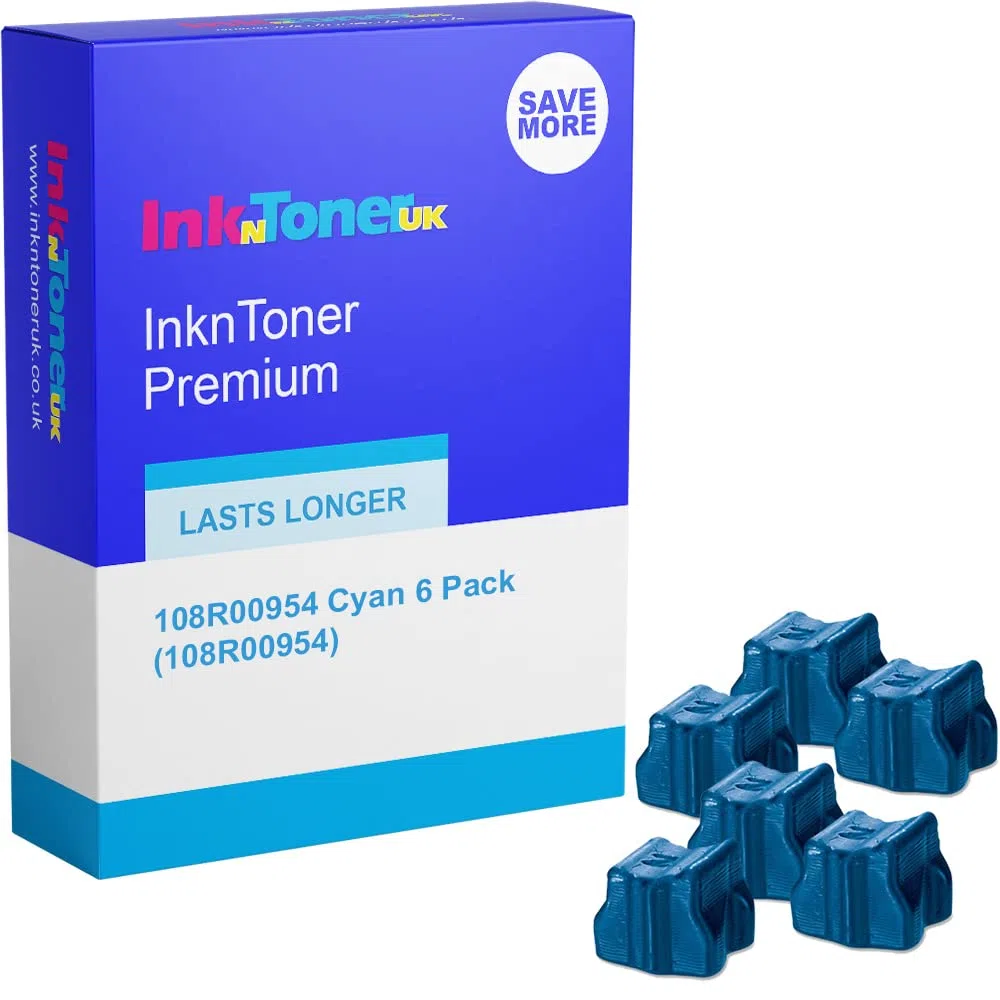 Premium Compatible 108R00954 Lot de 6 cartouches d'encre solide Cyan (108R00954)