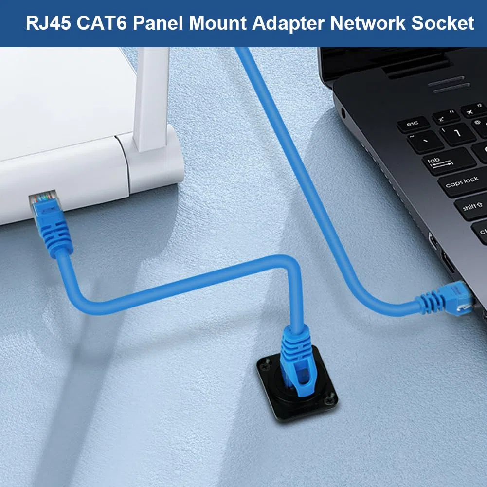 OFFCUP RJ45 CAT6 Connecteur pour Montage en Panneau, 5Pcs Prise Encastrée, Connecteur Pass-Through, femelle-femelle, Compatible Cat6A/CAT6/CAT5E