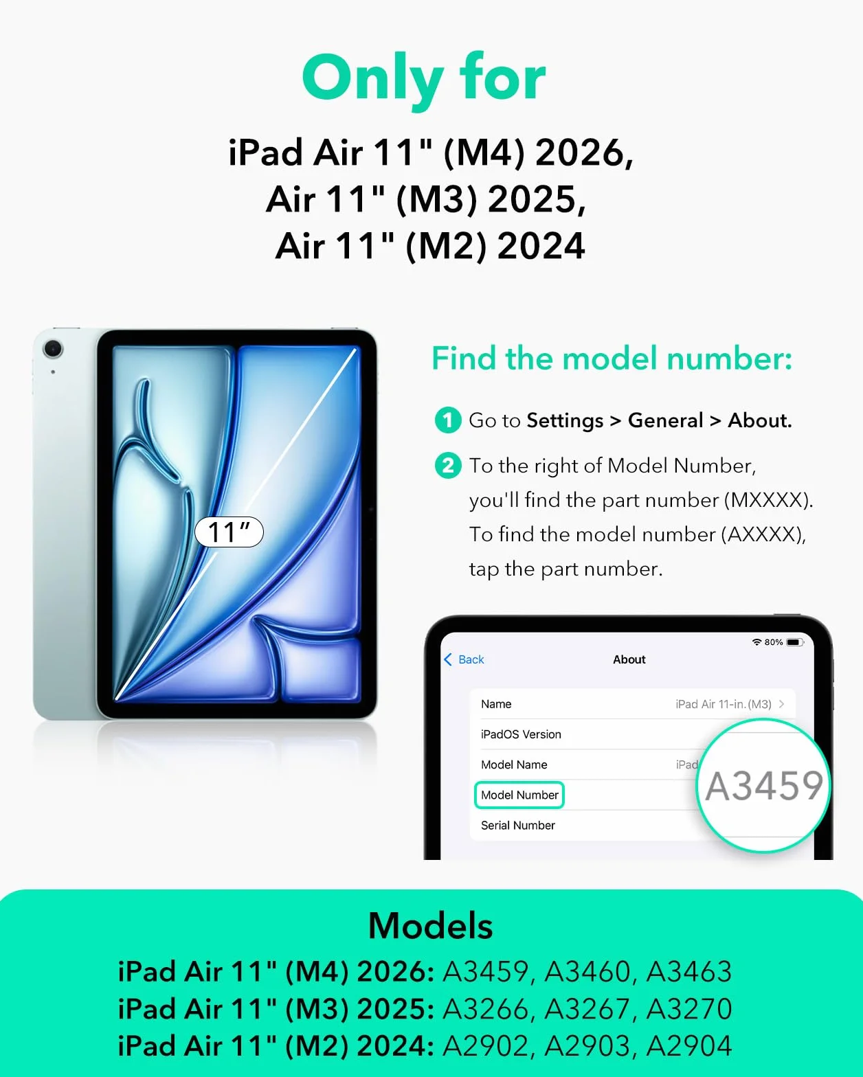ESR Lot de 2 Protecteur d'Écran pour iPad Air 11 Pouces M4/M3/M2 (2026/2025/2024), Verre Trempé 9H avec Cadre d'Alignement, Anti-Rayures, sans Bulles, Clarté HD, Compatible avec Apple Pencil