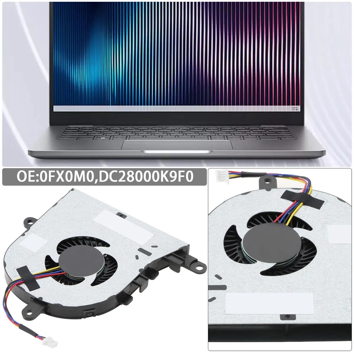 1 ventilateur de refroidissement de processeur de rechange pour 0FX0M0 0NPFW6 compatible avec Dell Inspiron 5570 5575 3580 3590 3793 3780 Latitude 3590 L3590 E3590 Vostro 3580 3590 3591 3593