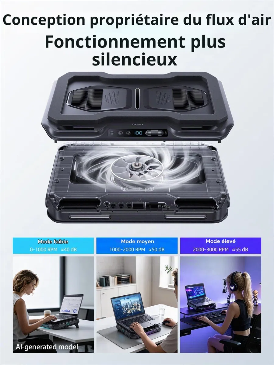 llano V11 Pro Refroidisseur pour Ordinateur Portables 14–17,3 Pouces