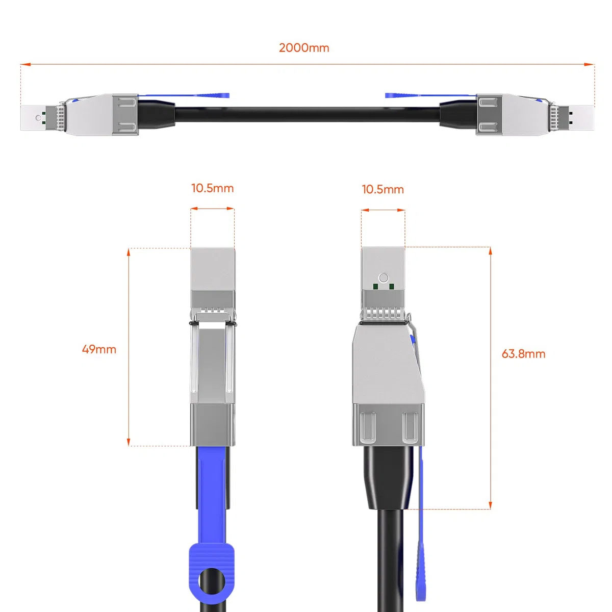 Câble Raid SFF-8644 vers SFF-8644 Mini SAS HD pour serveur de données SFF-8644 vers SFF-8644 pour serveur de disque dur, SAN, carte RAID, 1 m
