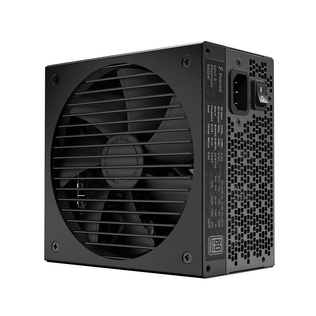 Fractal Design ION+ 2 Platinum 560W 80 Plus Platinum Certified 560W Full Modular Compact ATX Power Supply